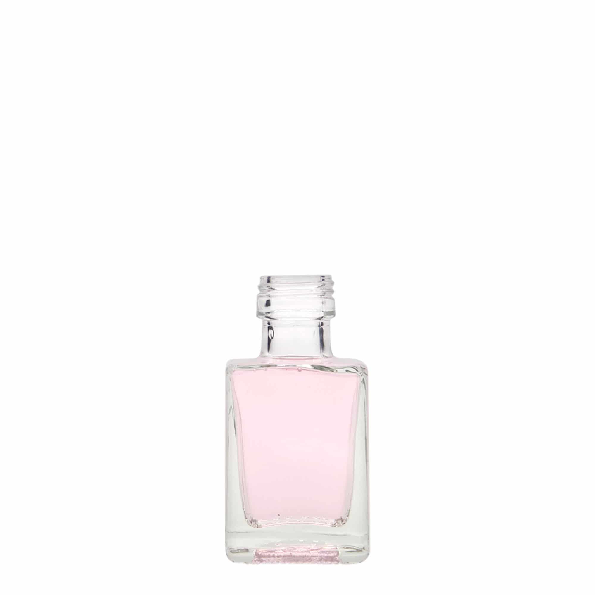 50 ml glazen fles 'Cube', vierkant, monding: PP 24 50 ml glazen fles 'Cube', vierkant, monding: PP 24