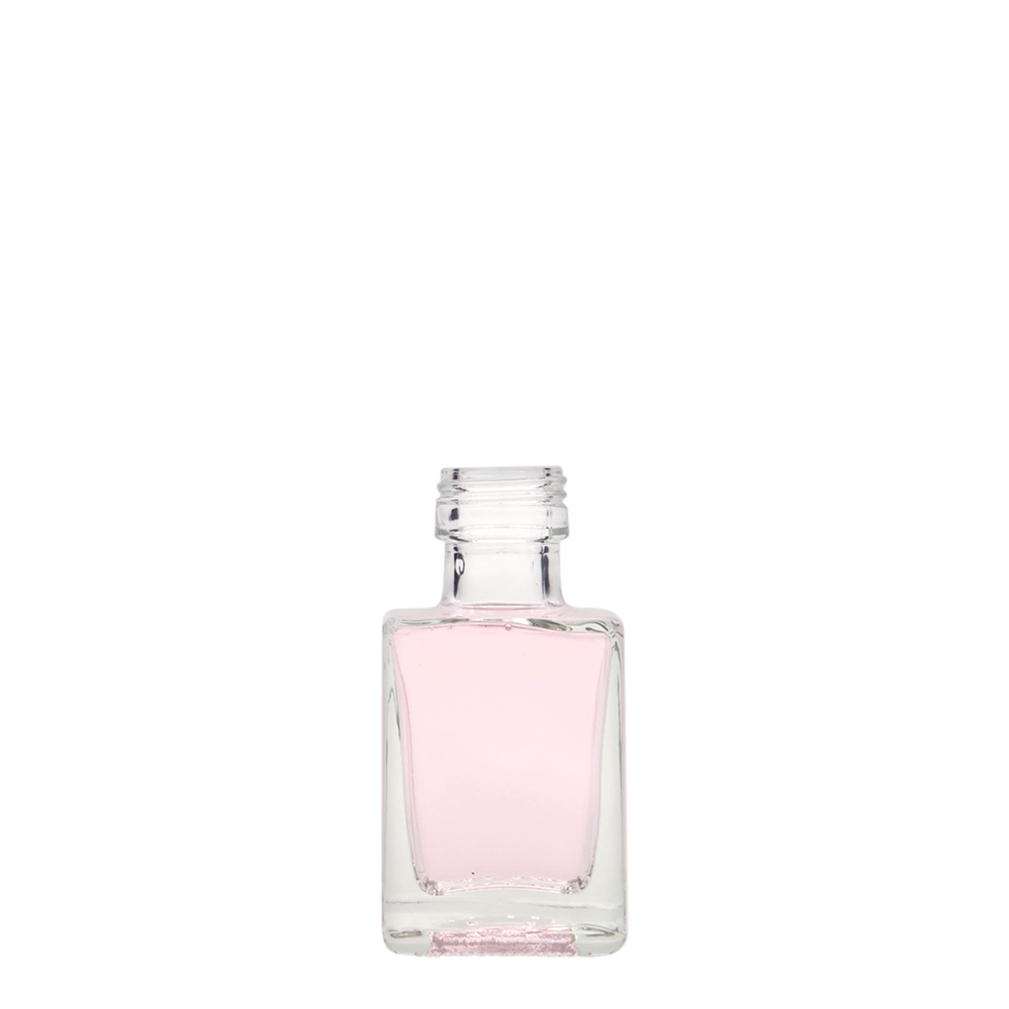 50 ml glazen fles 'Cube', vierkant, monding: PP 24 50 ml glazen fles 'Cube', vierkant, monding: PP 24