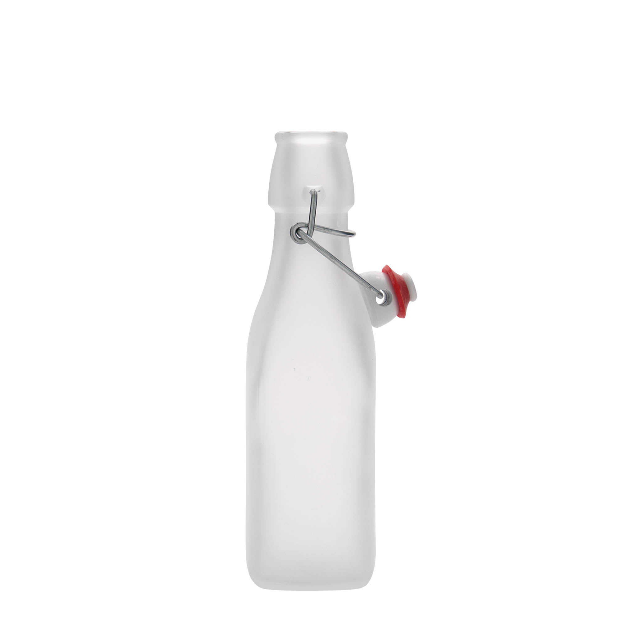 250 ml glazen fles 'Swing, vierkant, wit, opening: beugelsluiting'