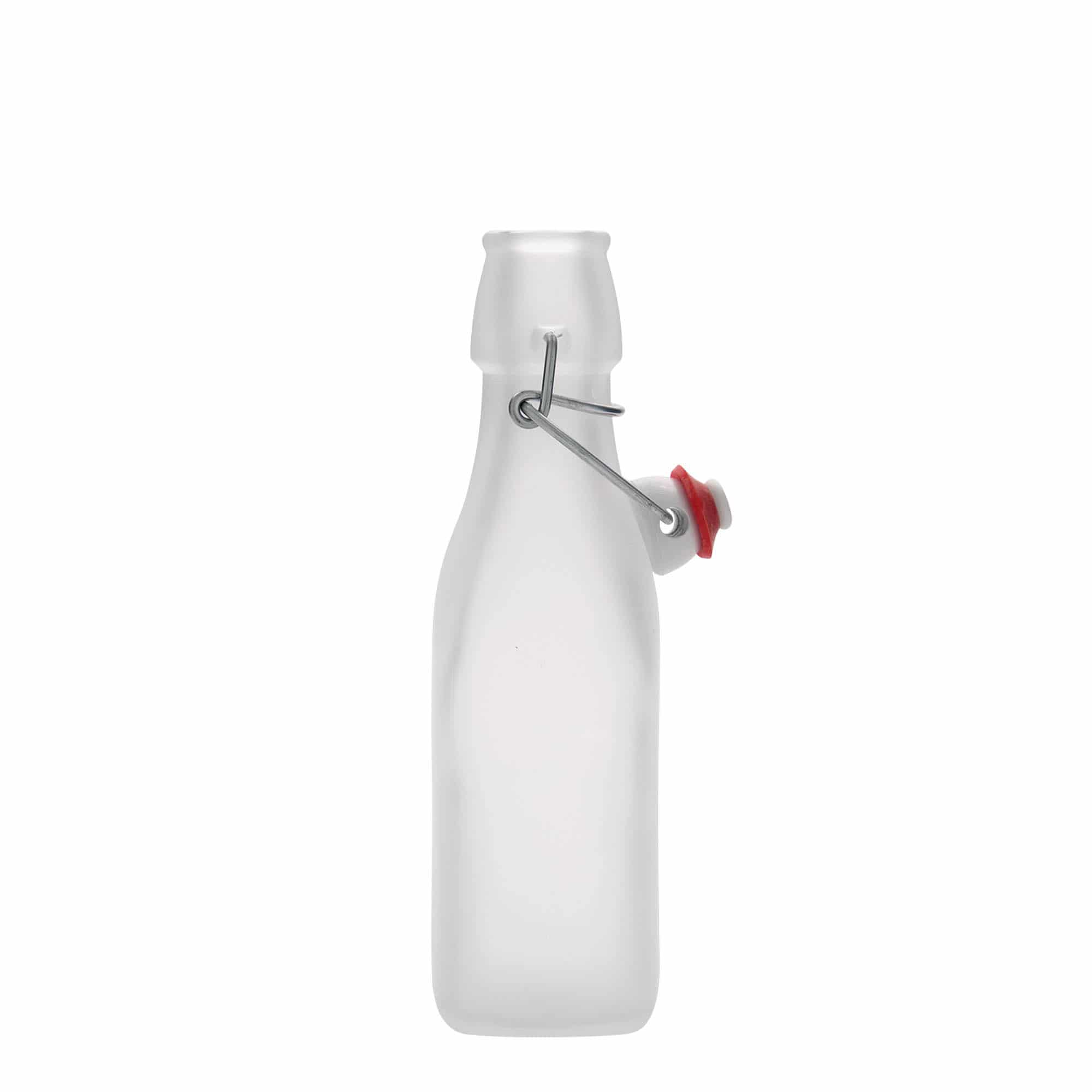 250 ml glazen fles 'Swing, vierkant, wit, opening: beugelsluiting'