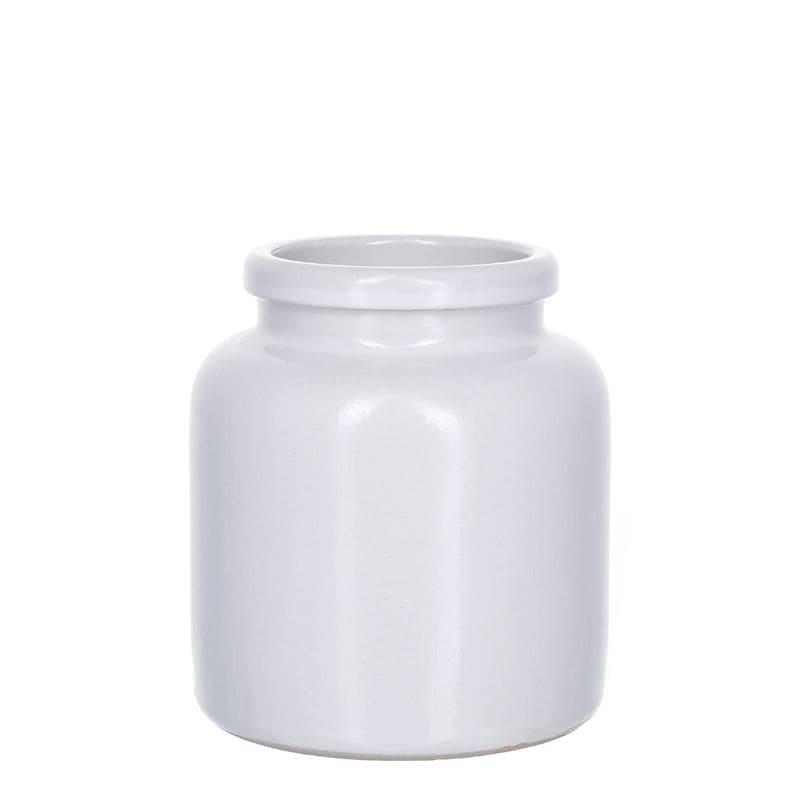Steengoed pot, 270 ml, keramiek, wit, monding: stulpdeksel