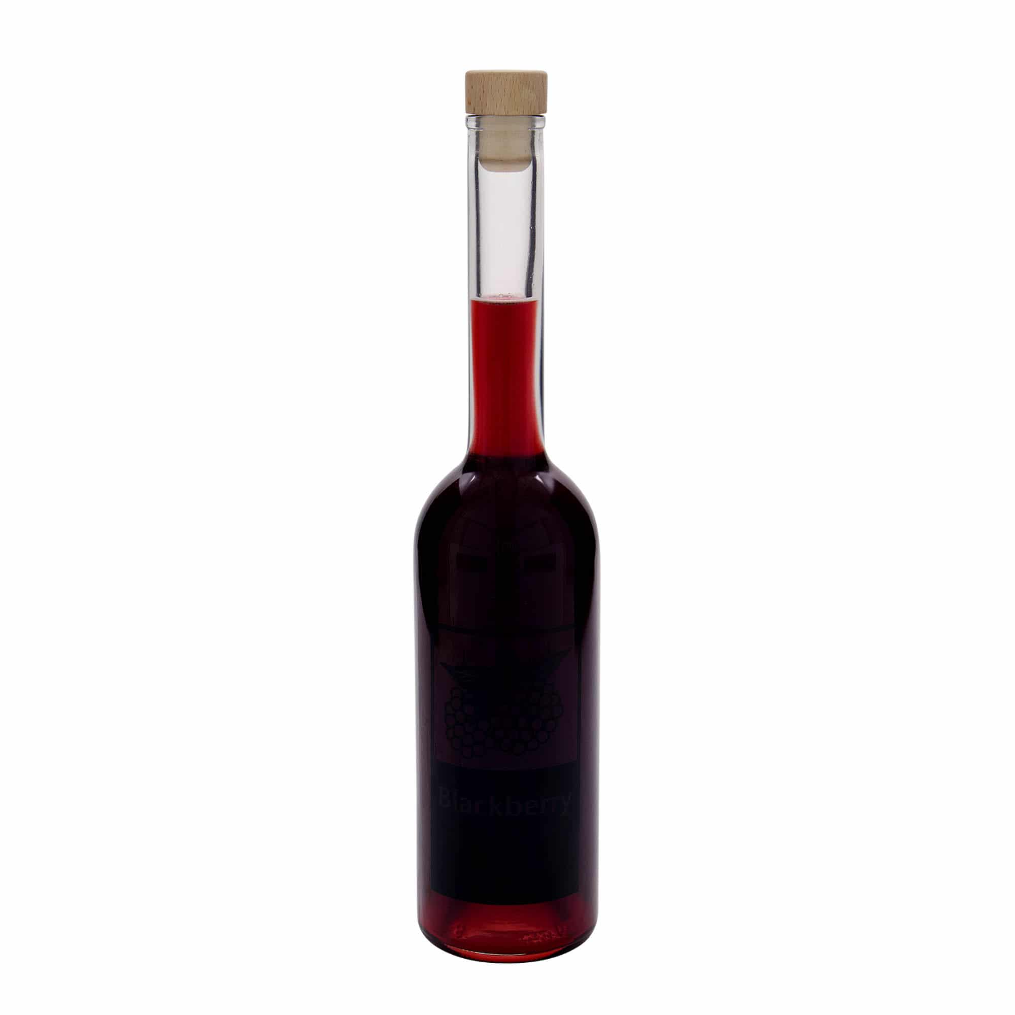 Glazen fles 'Opera', 500 ml, motief: Blackberry, monding: kurk