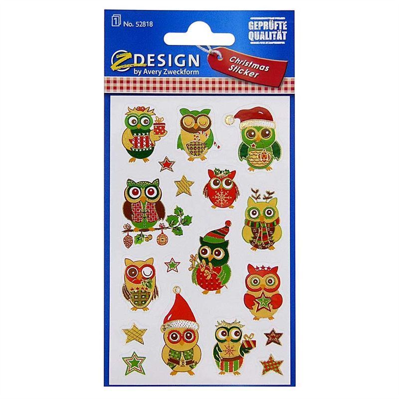 Zweckform Sticker 'Kerstuilen', papier, meerkleurig Zweckform Sticker 'Kerstuilen', papier, meerkleurig