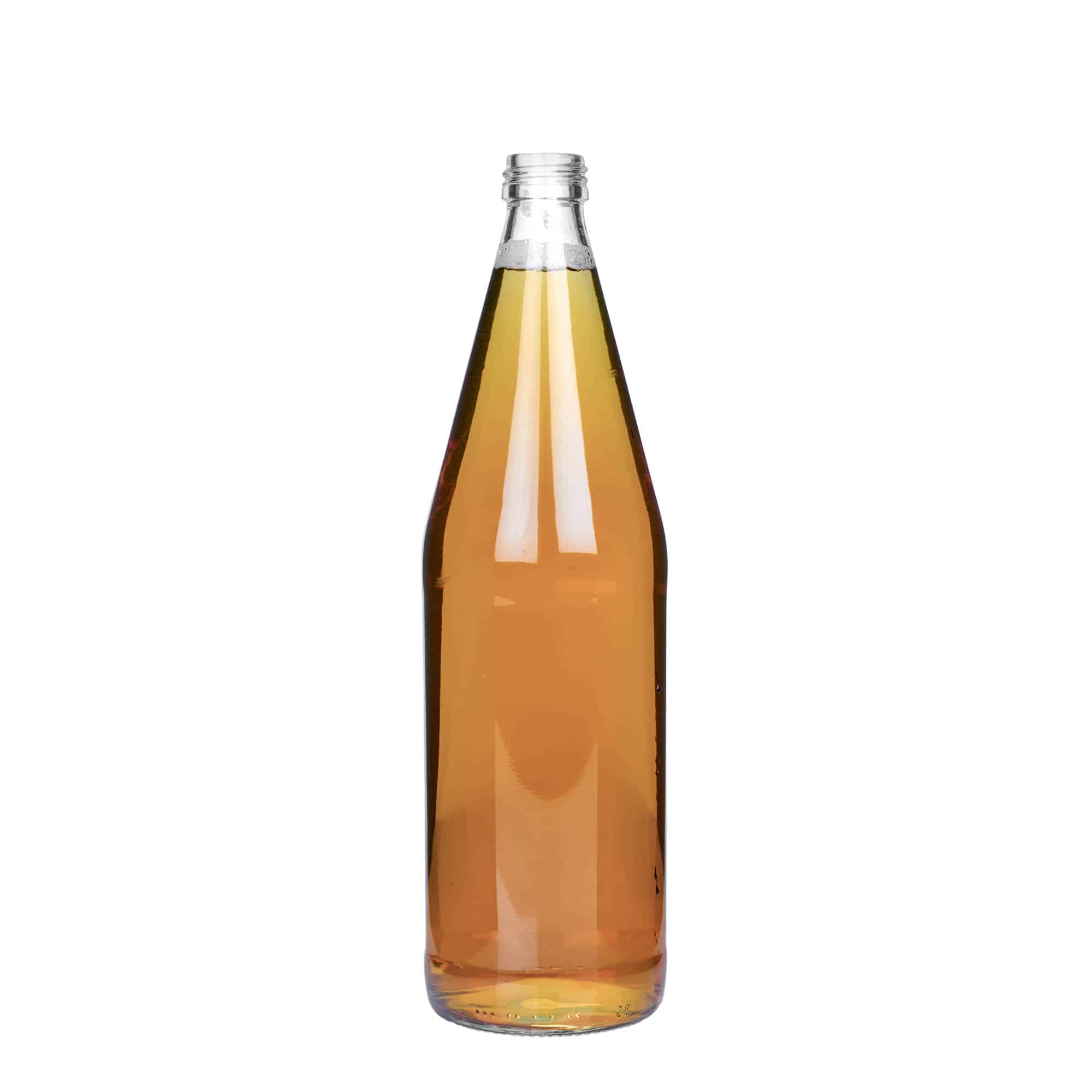 750 ml universele fles wortelvorm, glas, mondstuk: PP 28 750 ml universele fles wortelvorm, glas, mondstuk: PP 28