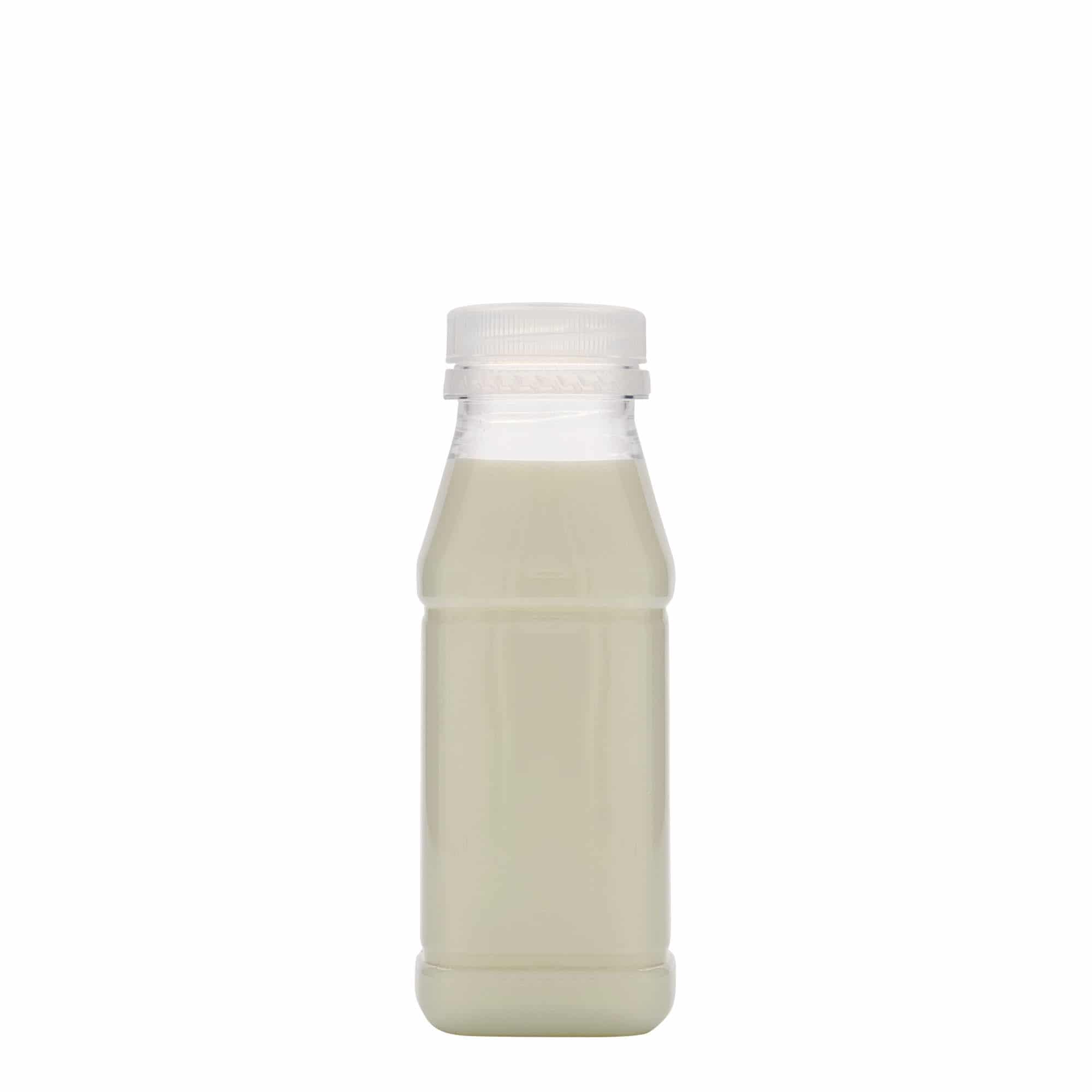 Petfles 'Milk and Juice Carré', 250 ml, vierkant, kunststof, monding: 38 mm
