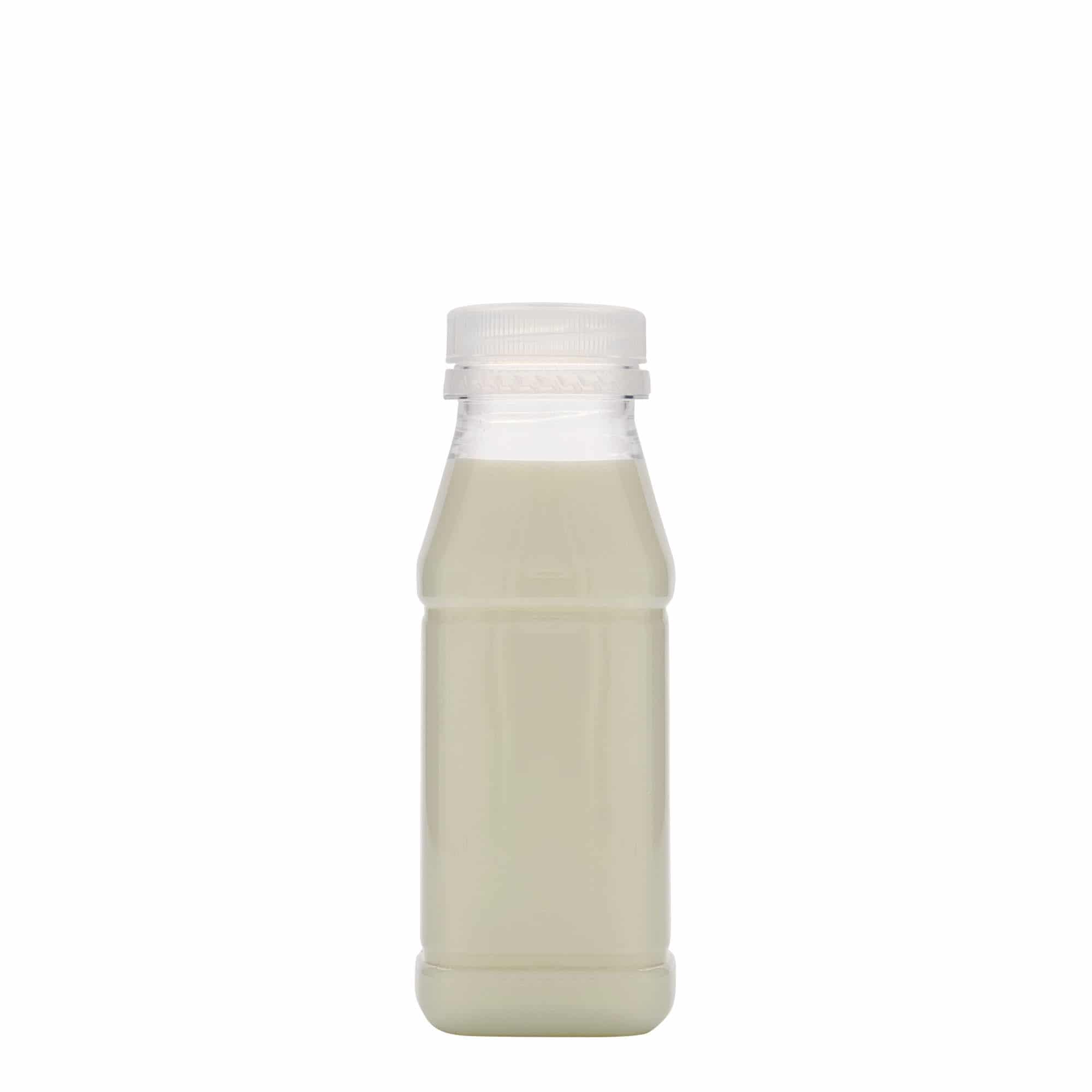 250 ml PET-fles 'Milk and Juice Carré', vierkant, kunststof, hals: 38 mm