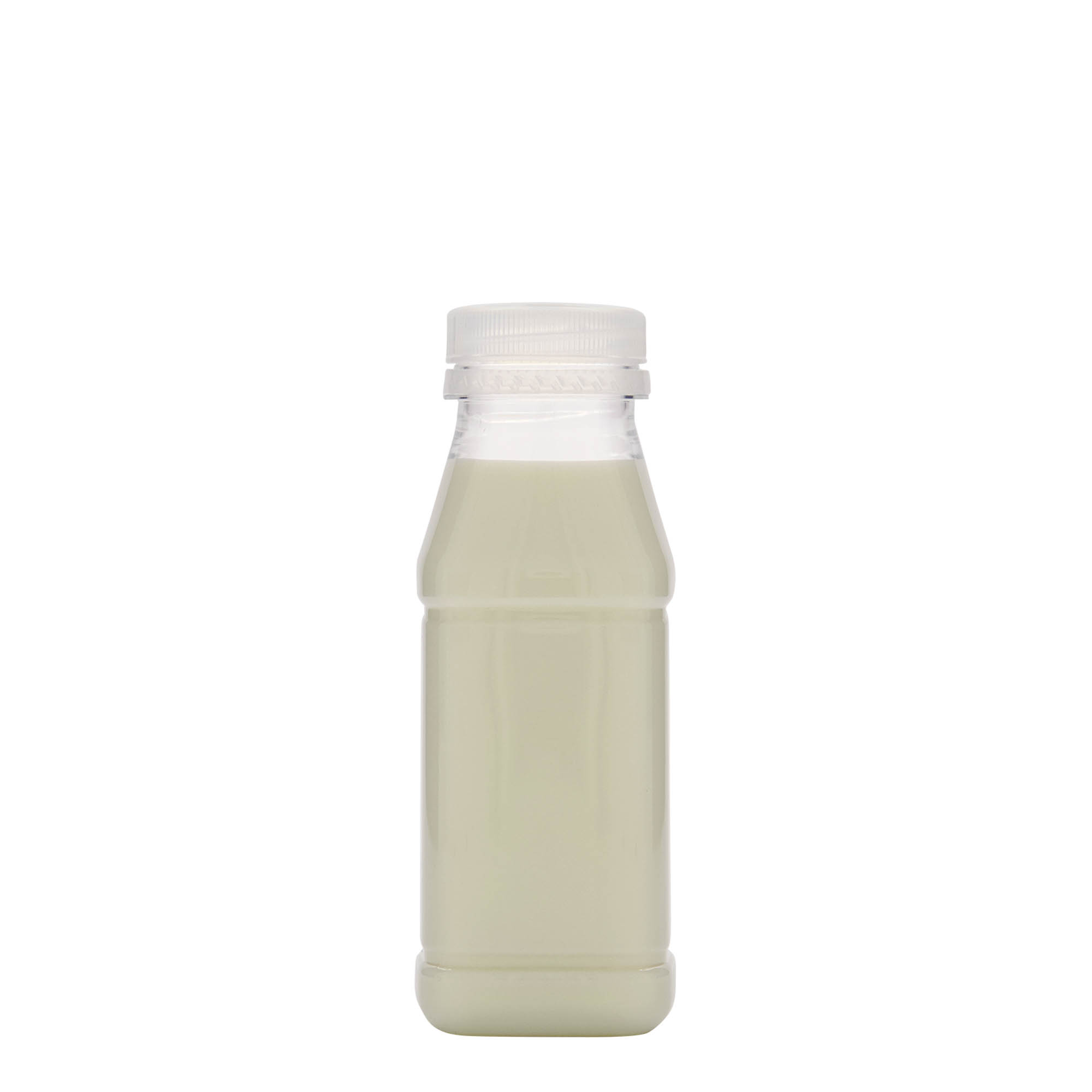 250 ml PET-fles 'Milk and Juice Carré', vierkant, kunststof, hals: 38 mm