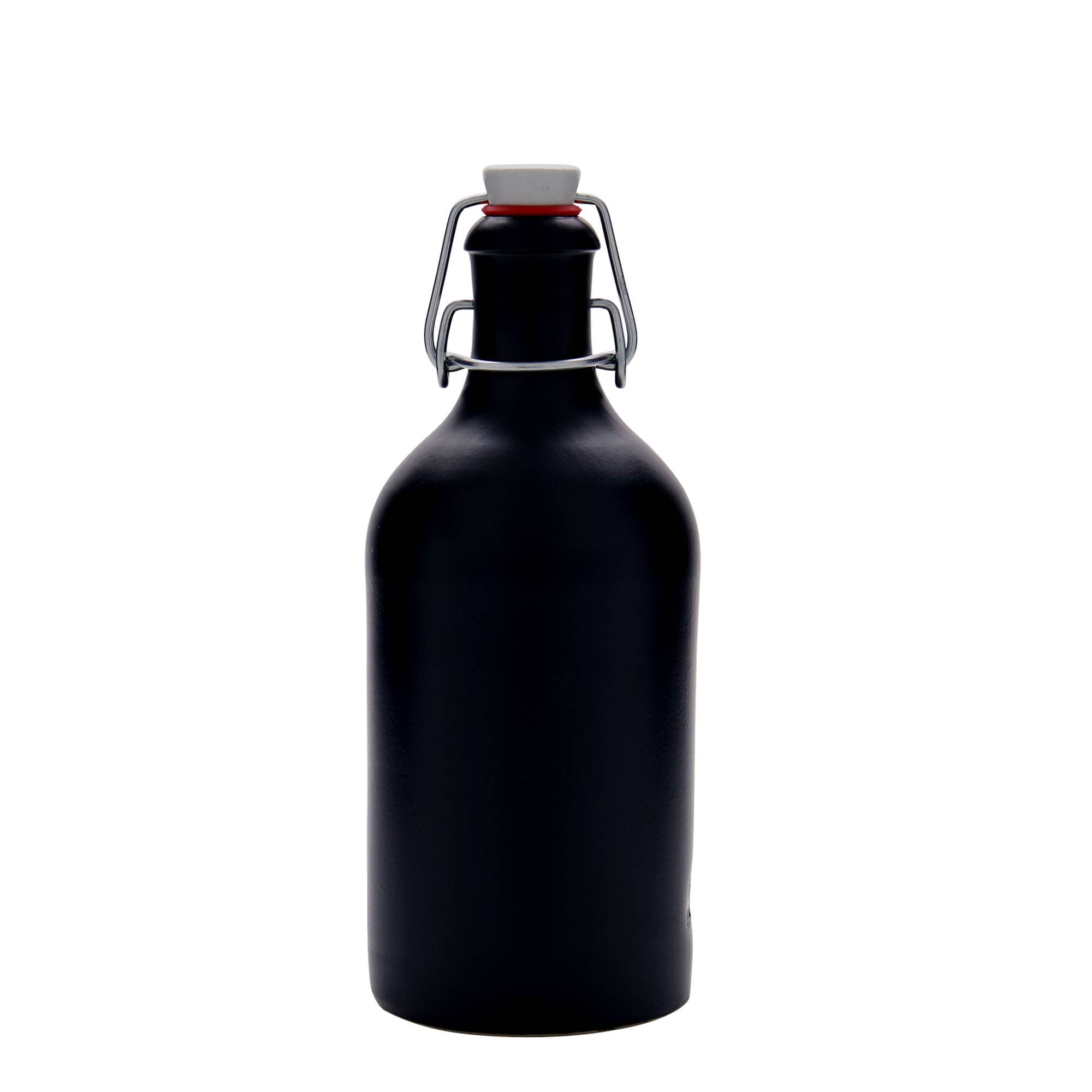 500 ml Tonkruik, steengoed, zwart, opening: beugelverschluss 500 ml Tonkruik, steengoed, zwart, opening: beugelverschluss