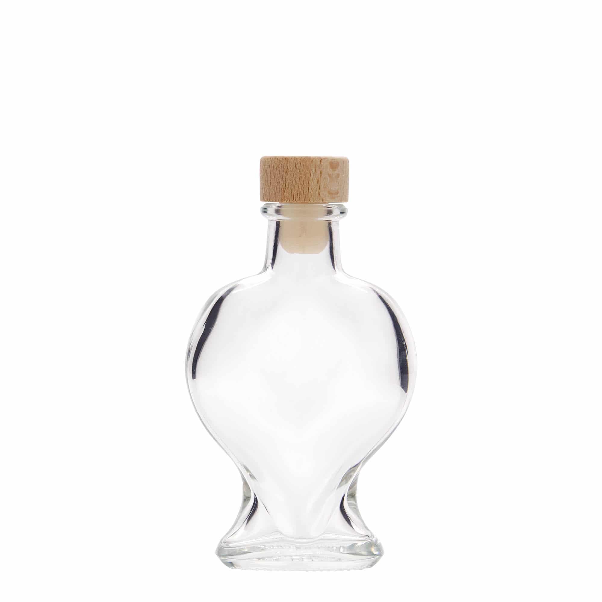 100 ml glazen fles 'Hart', opening: kurk