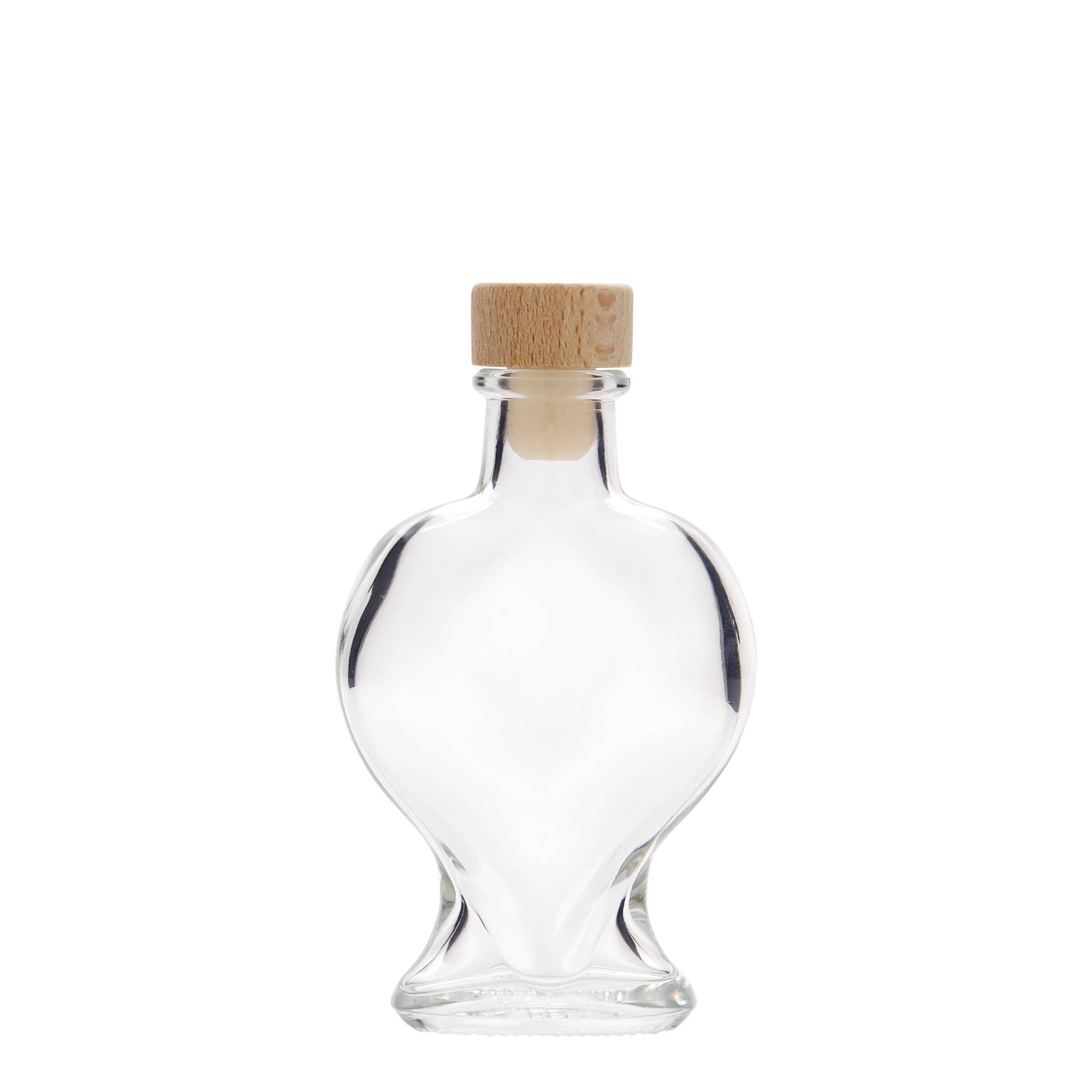 100 ml glazen fles 'Hart', opening: kurk 100 ml glazen fles 'Hart', opening: kurk