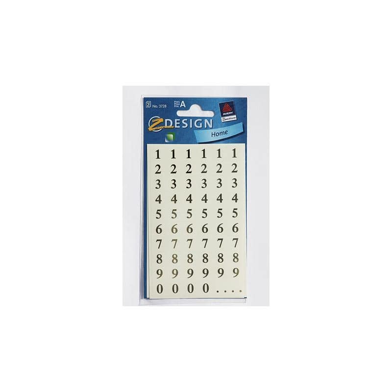 Zweckform Stickers 'Cijfers 1-9', kunststof, goud