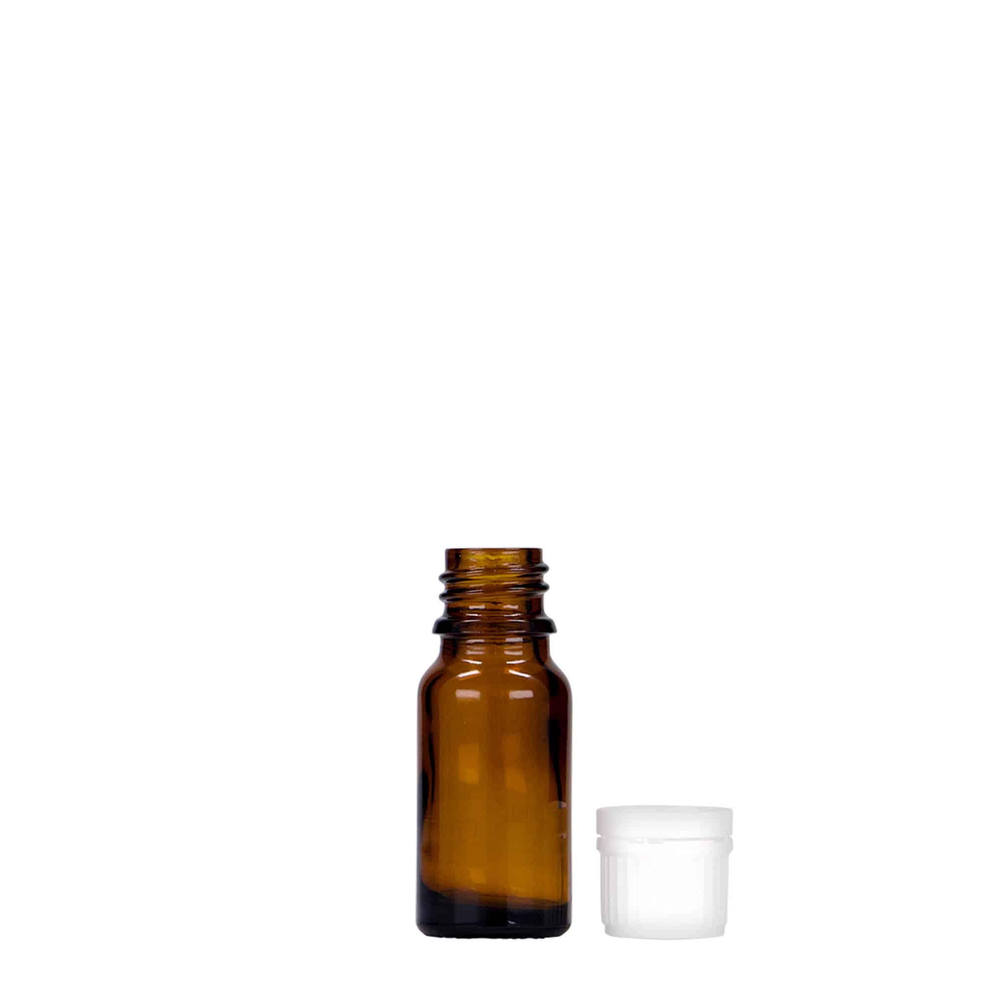 Medicijnfles, 10 ml, glas, bruin, monding: DIN 18