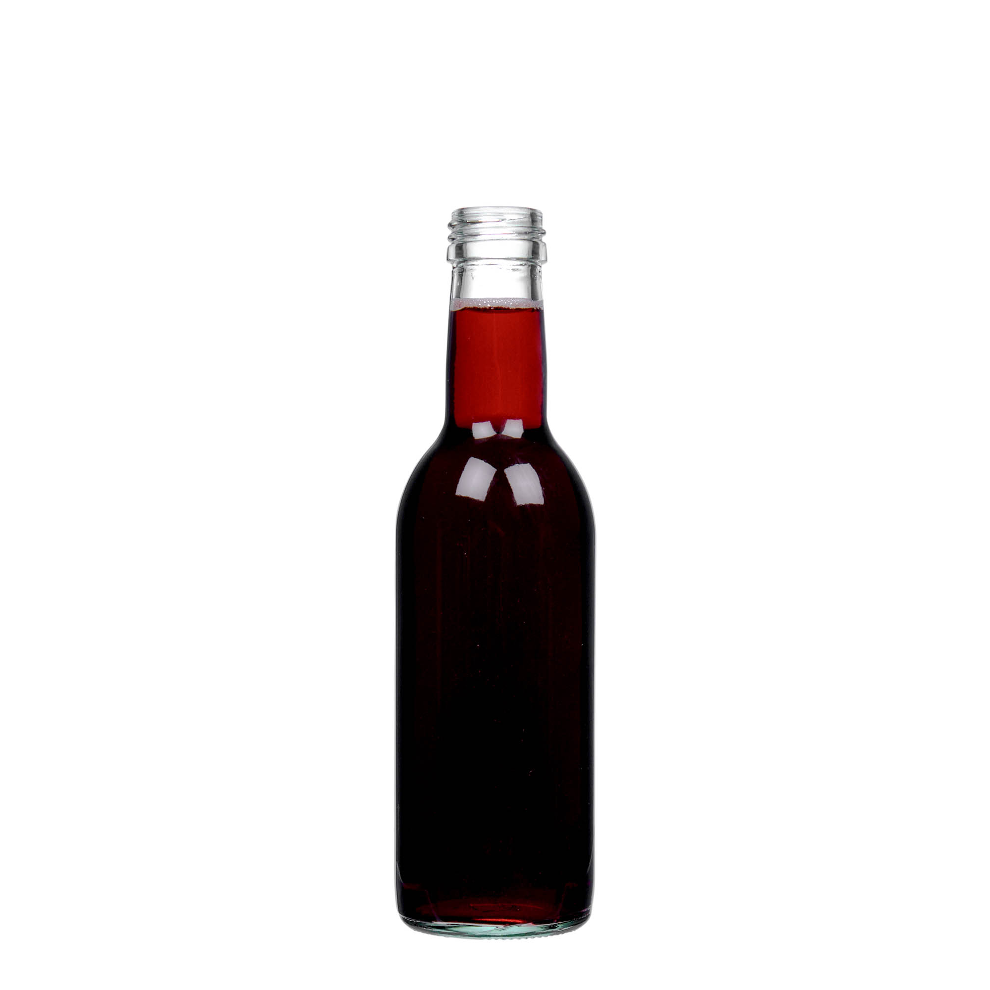 250 ml glazen fles 'Bordeaux', hals: PP 28 250 ml glazen fles 'Bordeaux', hals: PP 28