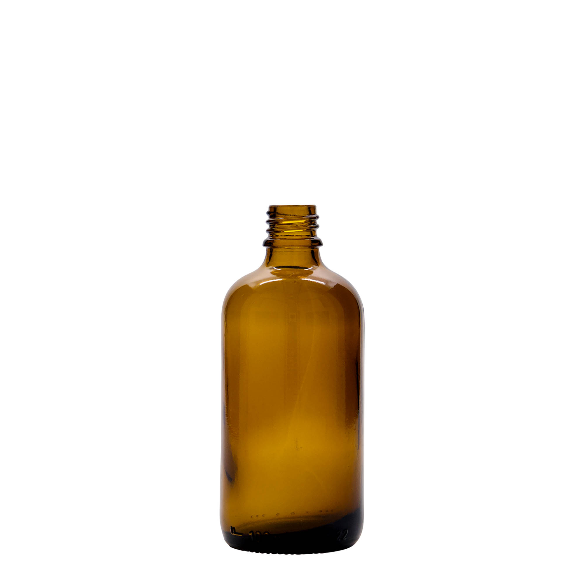 100 ml medicijnfles met lotionpomp, glas, bruin, mondstuk: DIN 18