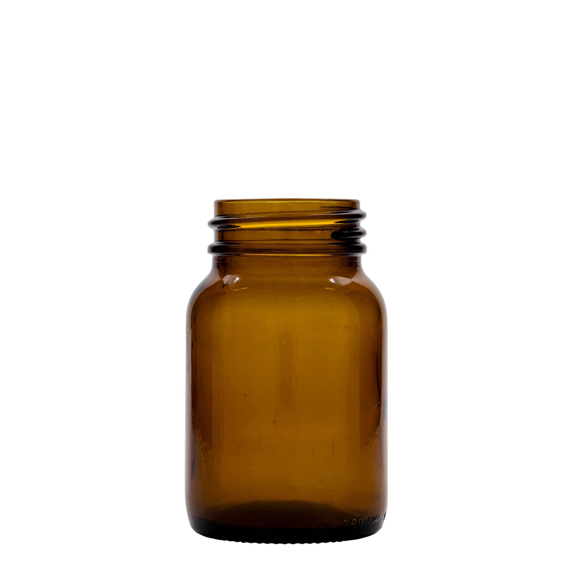 250 ml brede hals glas, bruin, opening: DIN 55 250 ml brede hals glas, bruin, opening: DIN 55