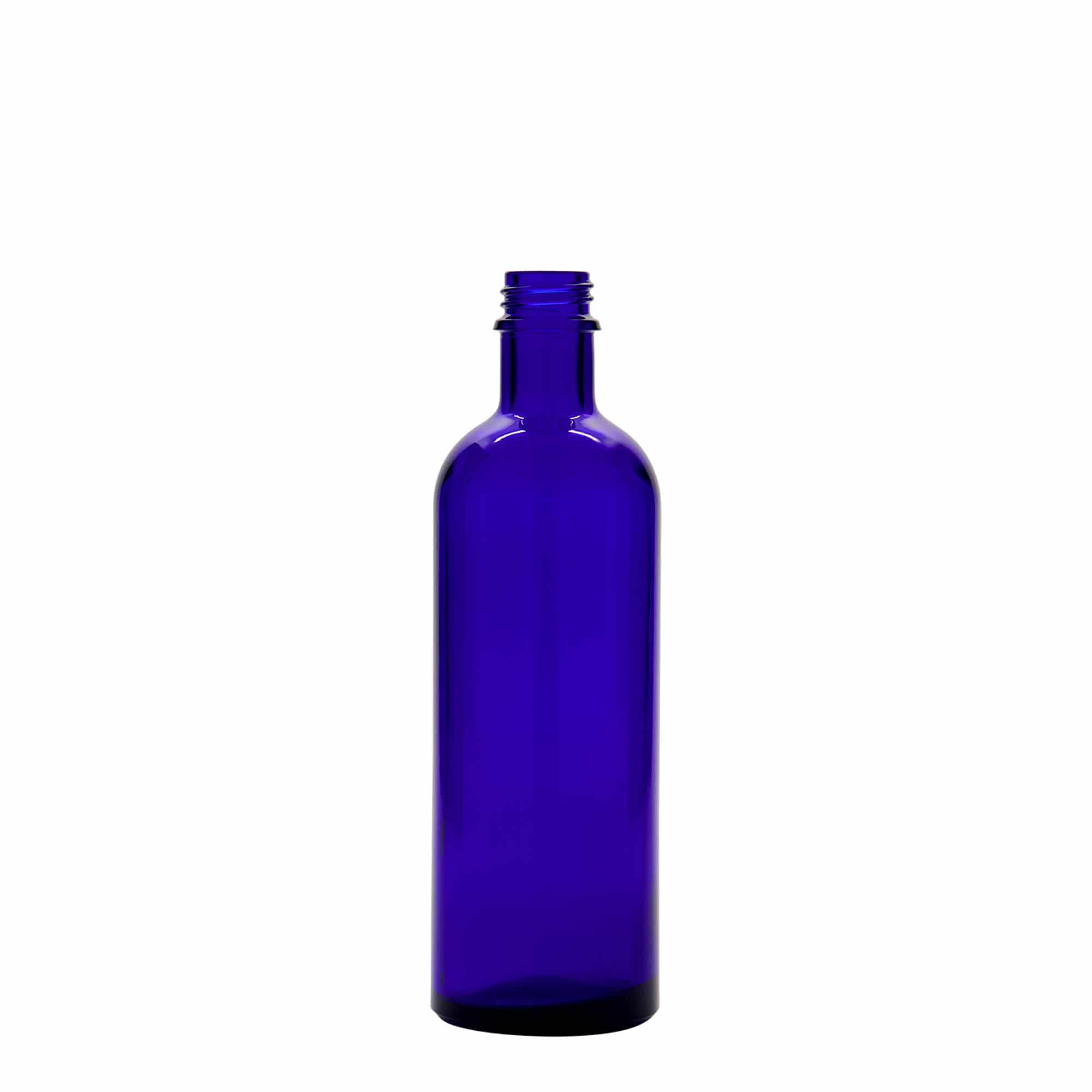 200 ml medicijnfles, glas, koningsblauw, opening: DIN 22