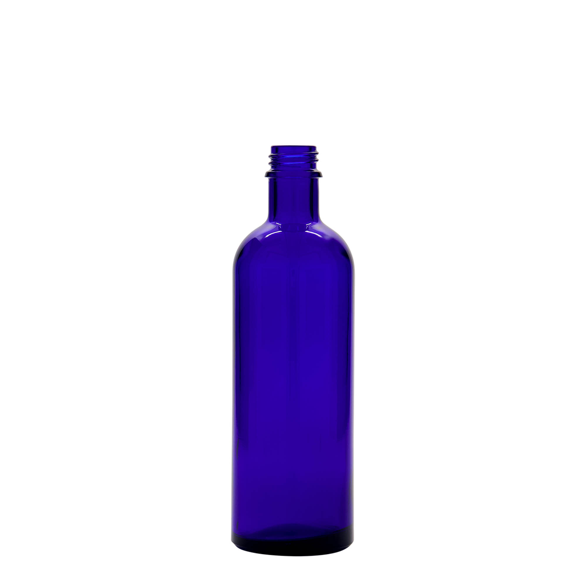 200 ml medicijnfles, glas, koningsblauw, opening: DIN 22