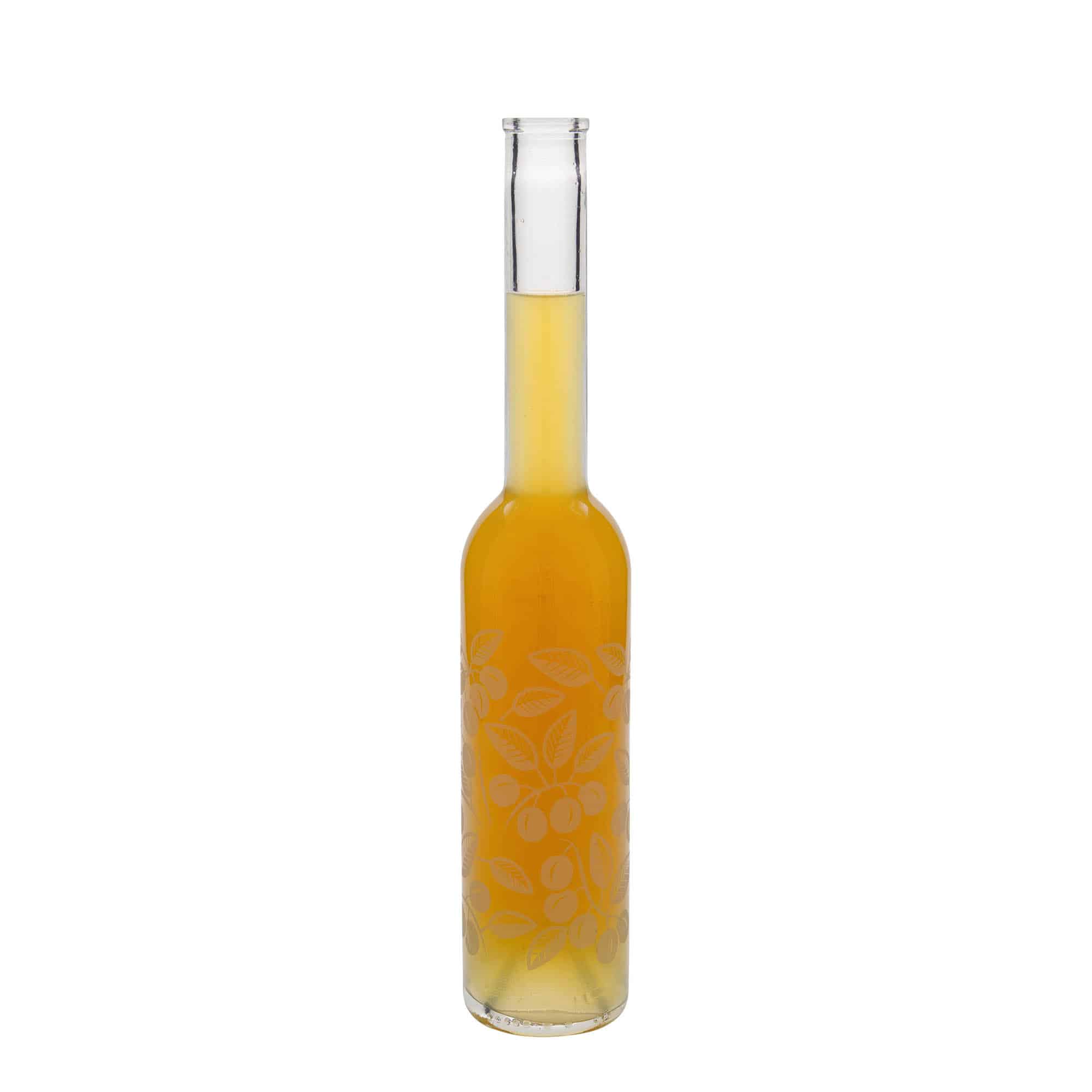 350 ml glazen fles 'Opera', motief: mirabellen, opening: kurk