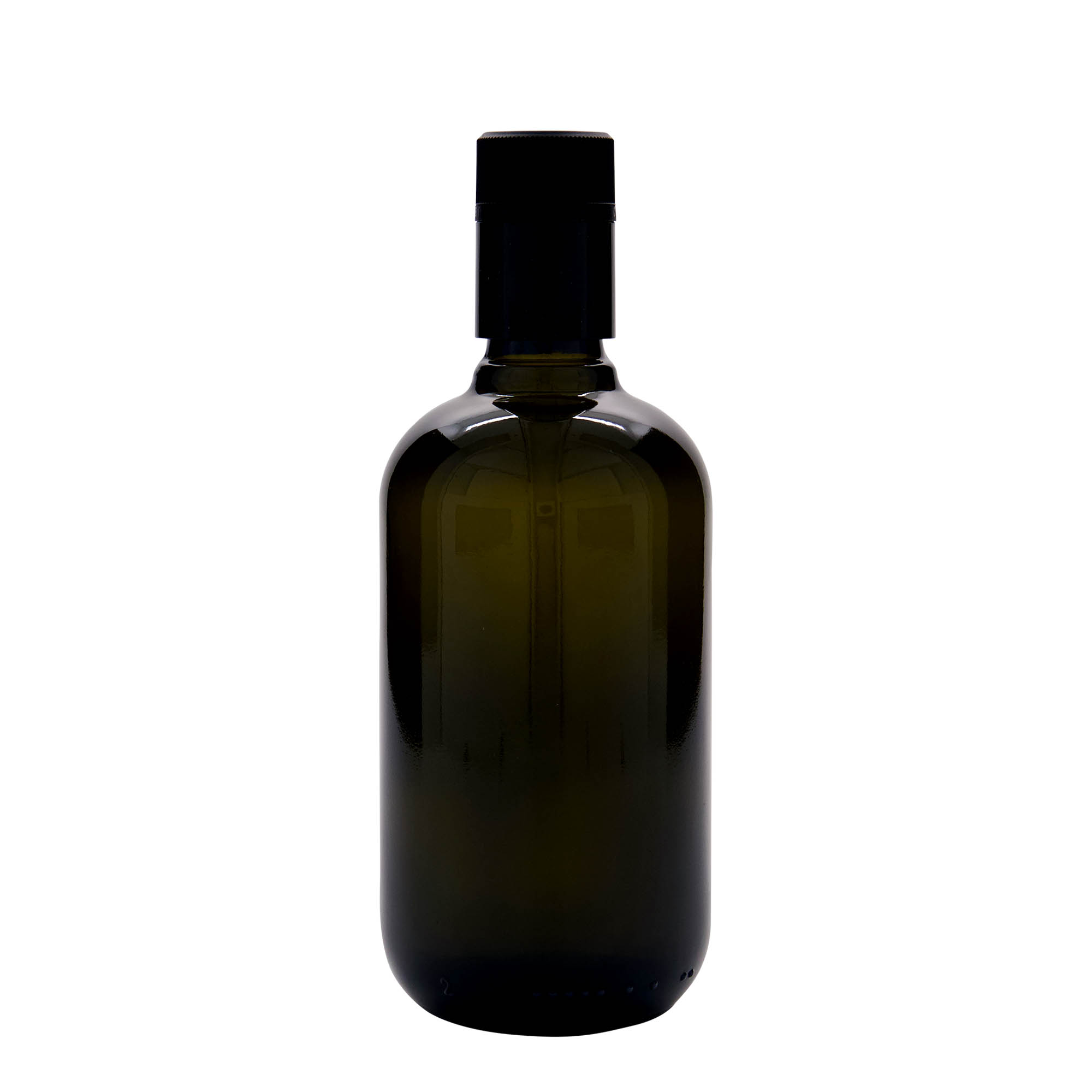 500 ml azijn-/olieflacon 'Biolio', glas antiekgroen, mondstuk: DOP
