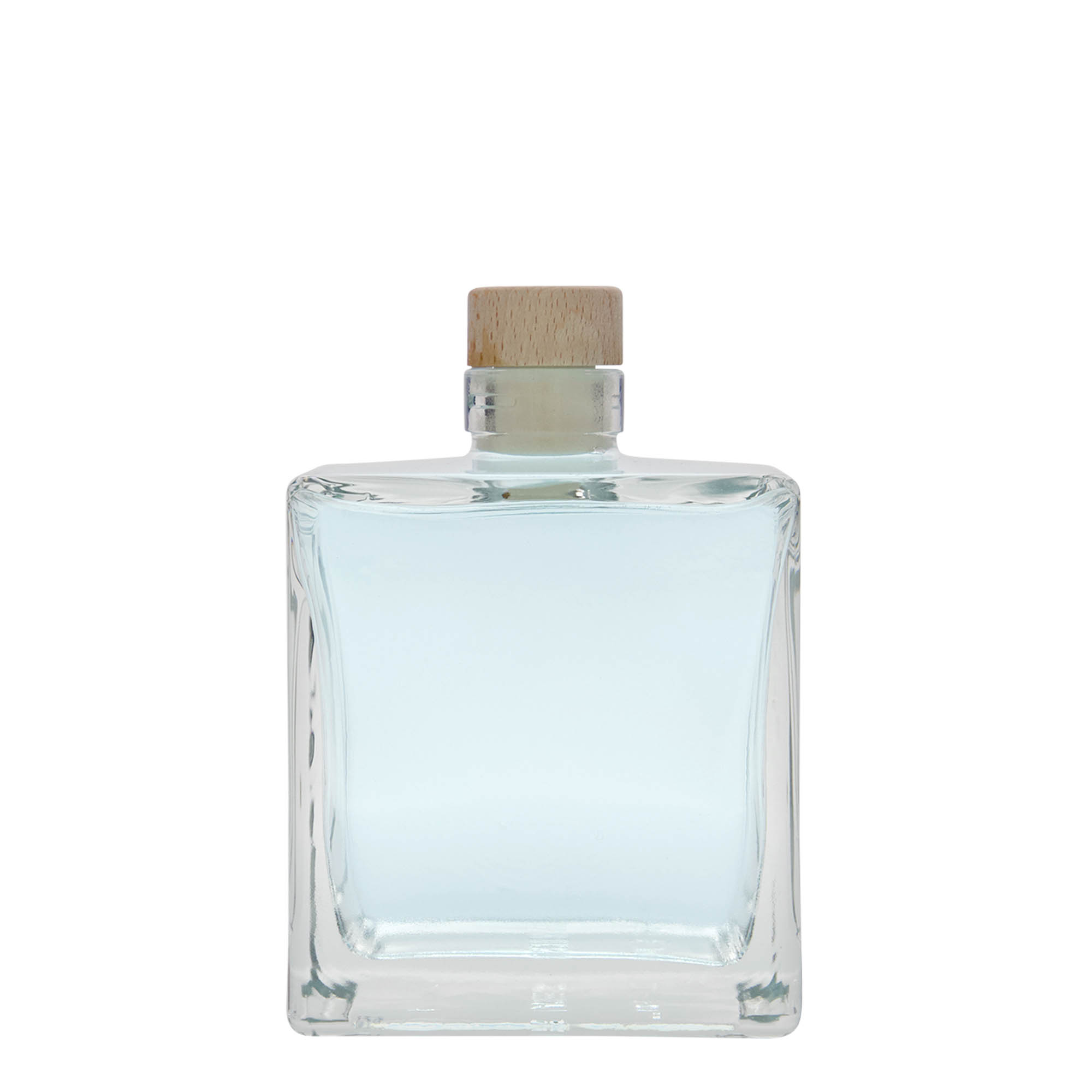 500 ml glazen fles 'Cube', vierkant, opening: kurk