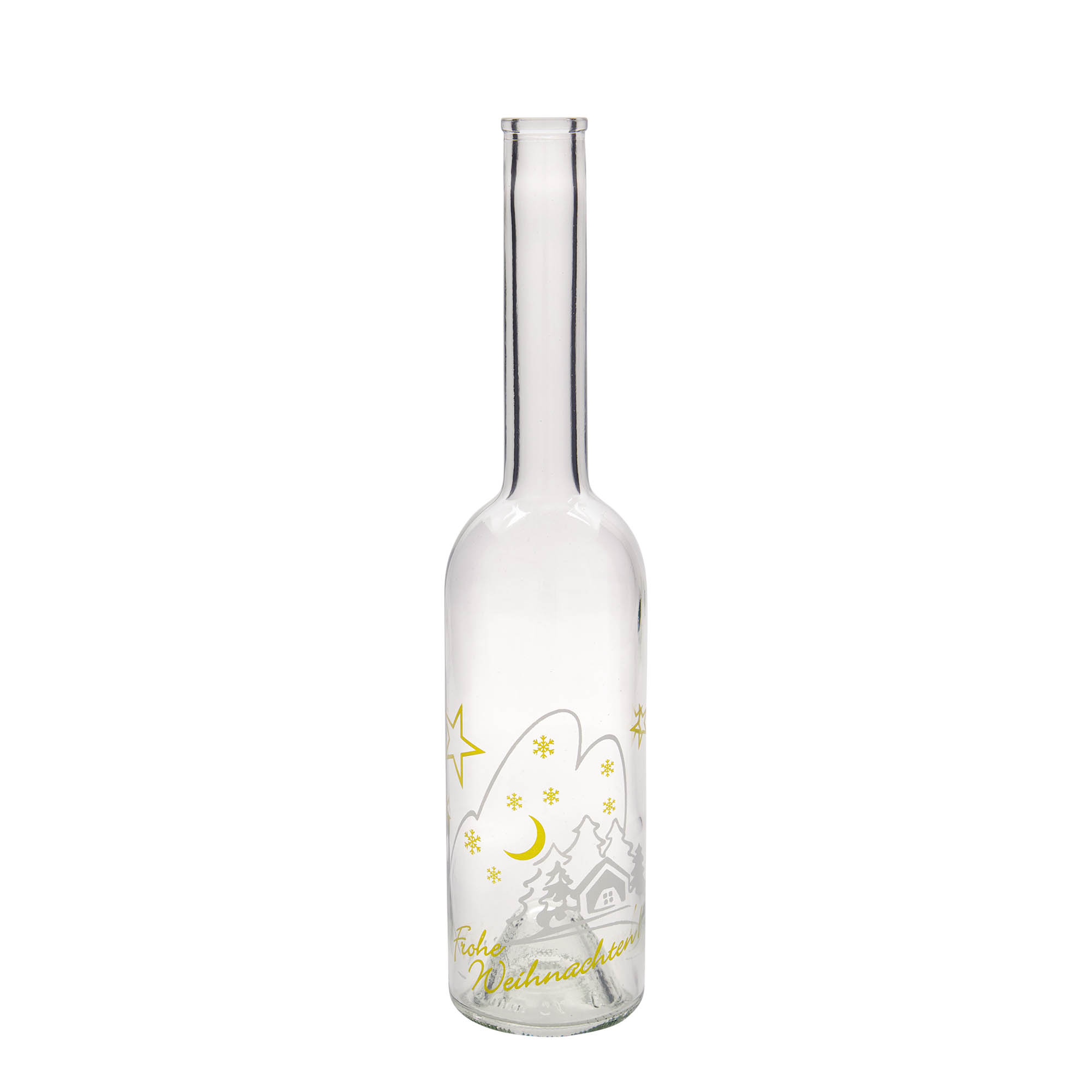 500 ml glazen fles 'Opera', motief: kerstidylle, opening: kurk