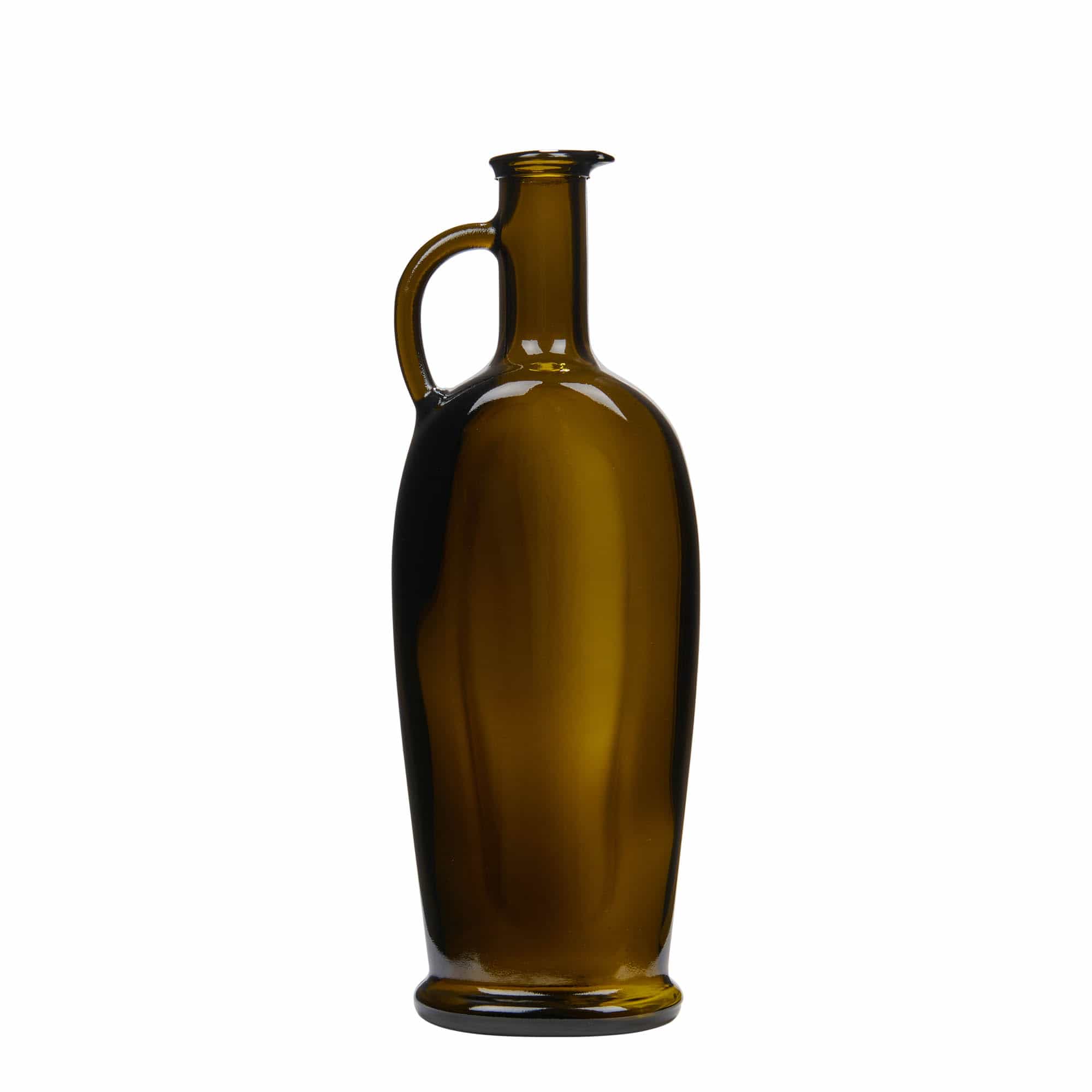 500 ml glazen fles 'Eleganta', ovaal, antiekgroen, opening: kurk