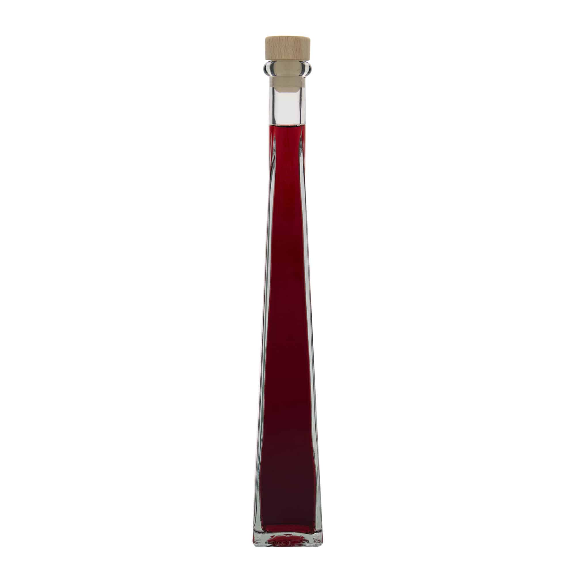 200 ml glazen fles 'Dama Quadrato', vierkant, opening: kurk