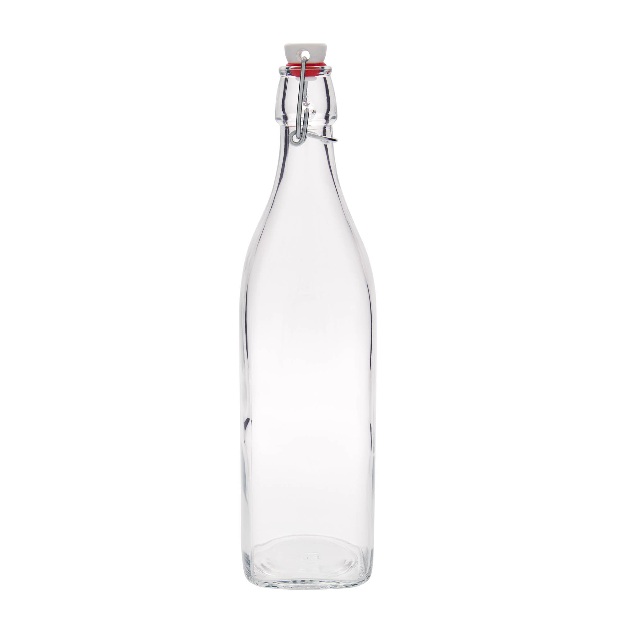 1.000 ml glazen fles 'Swing, vierkant, hals: beugelsluiting' 1.000 ml glazen fles 'Swing, vierkant, hals: beugelsluiting'
