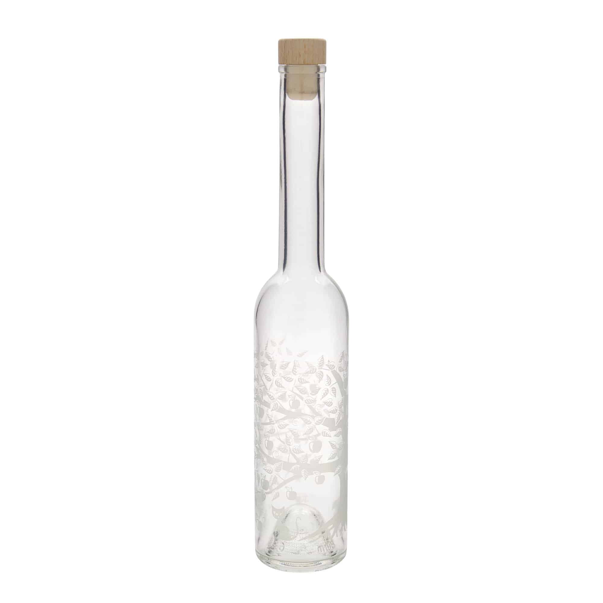 350 ml glazen fles 'Opera', motief: appelboom, opening: kurk