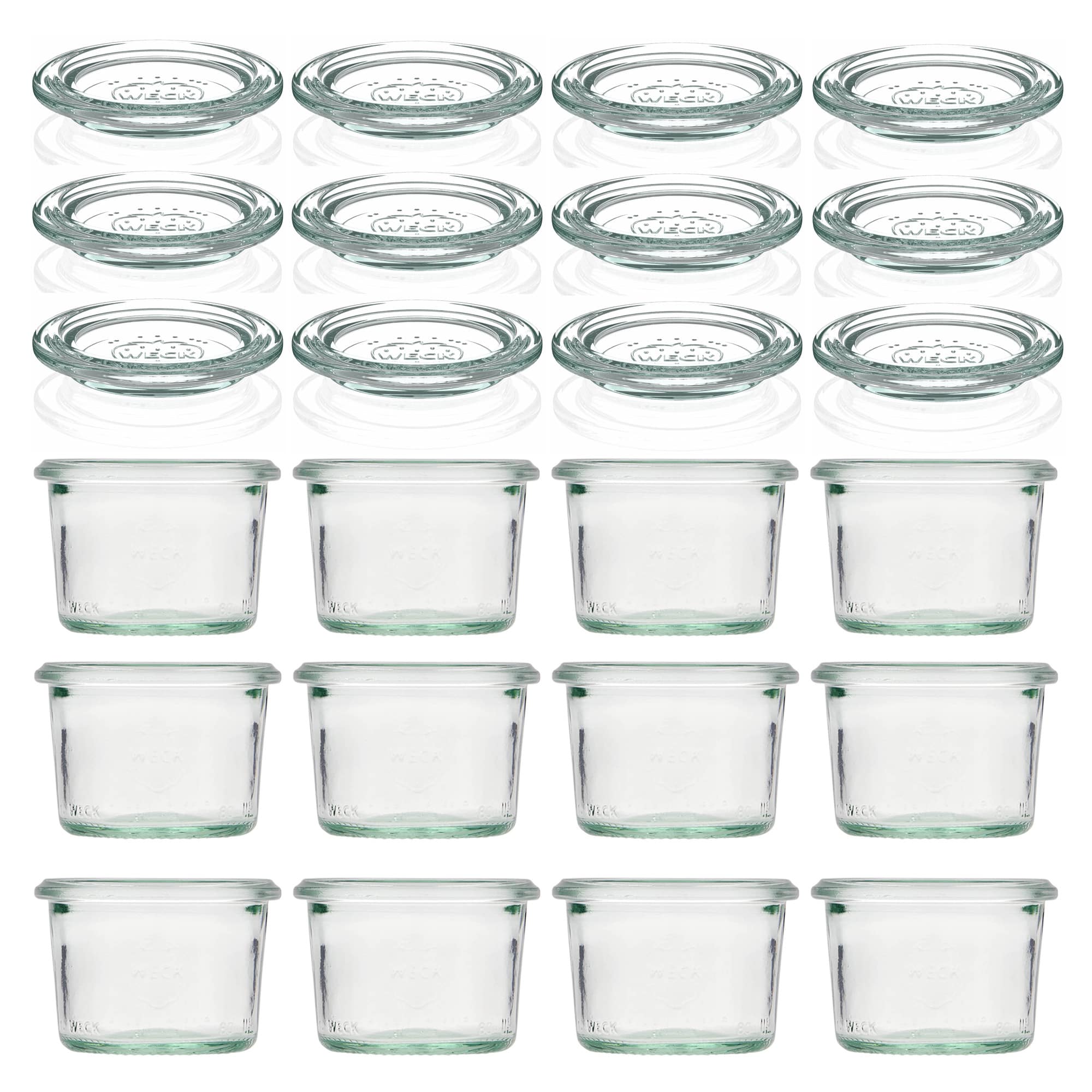 12x 80 ml WECK-stortglas met glazen deksel RR 60