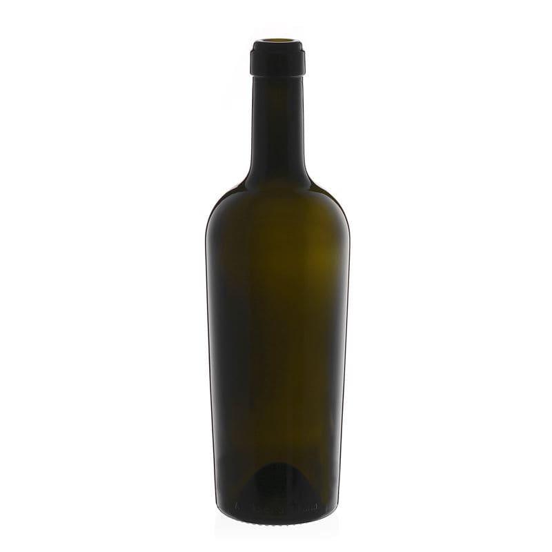 750 ml wijnfles 'Imperiale', antiekgroen, hals: kurk