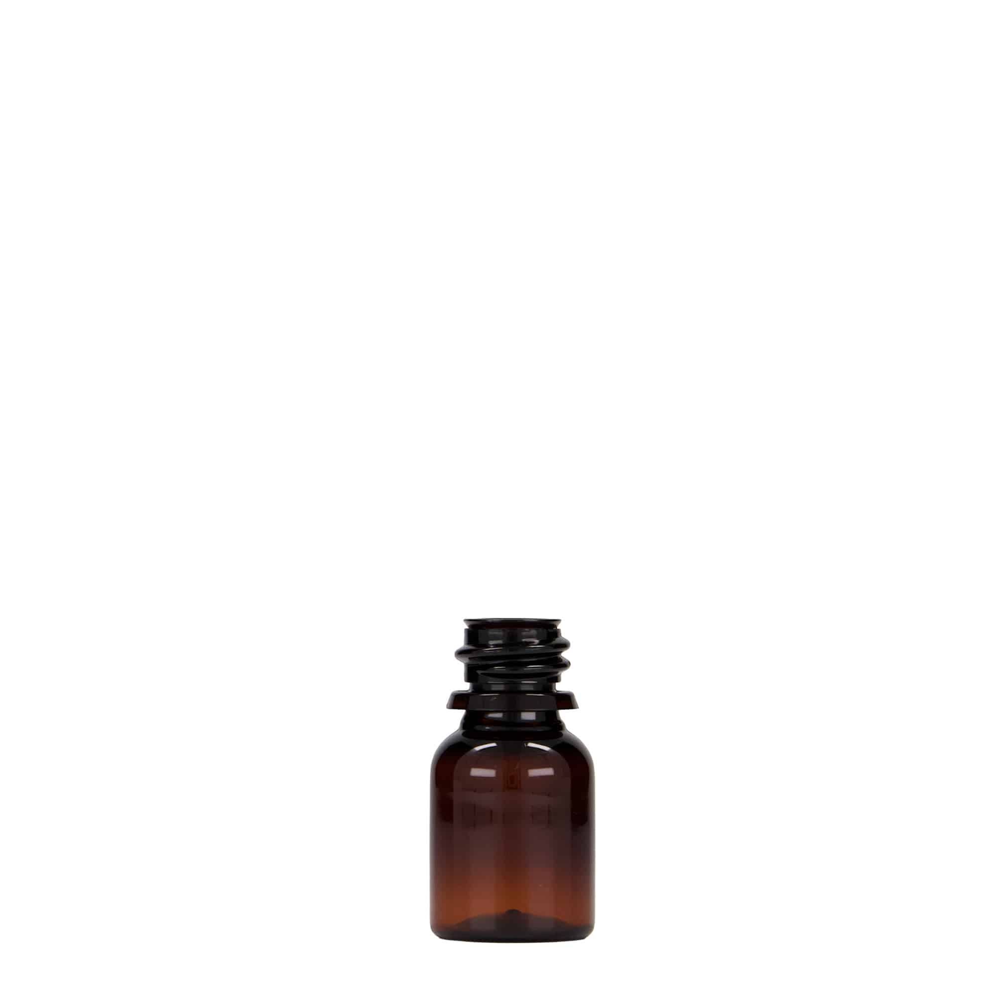 10 ml PET-medicijnflesje 'Easy Living', bruin, kunststof, opening: DIN 18