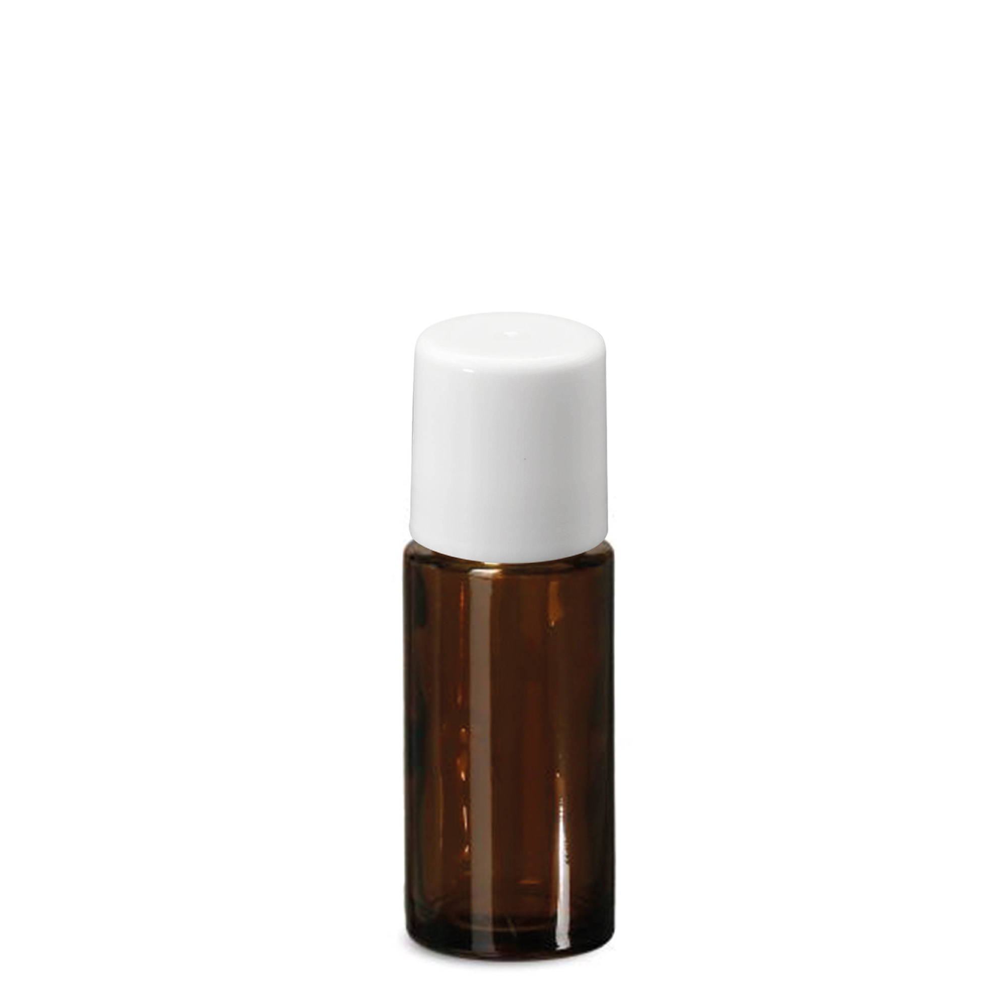 50 ml roll-onfles, glas, bruin, opening: schroefdop