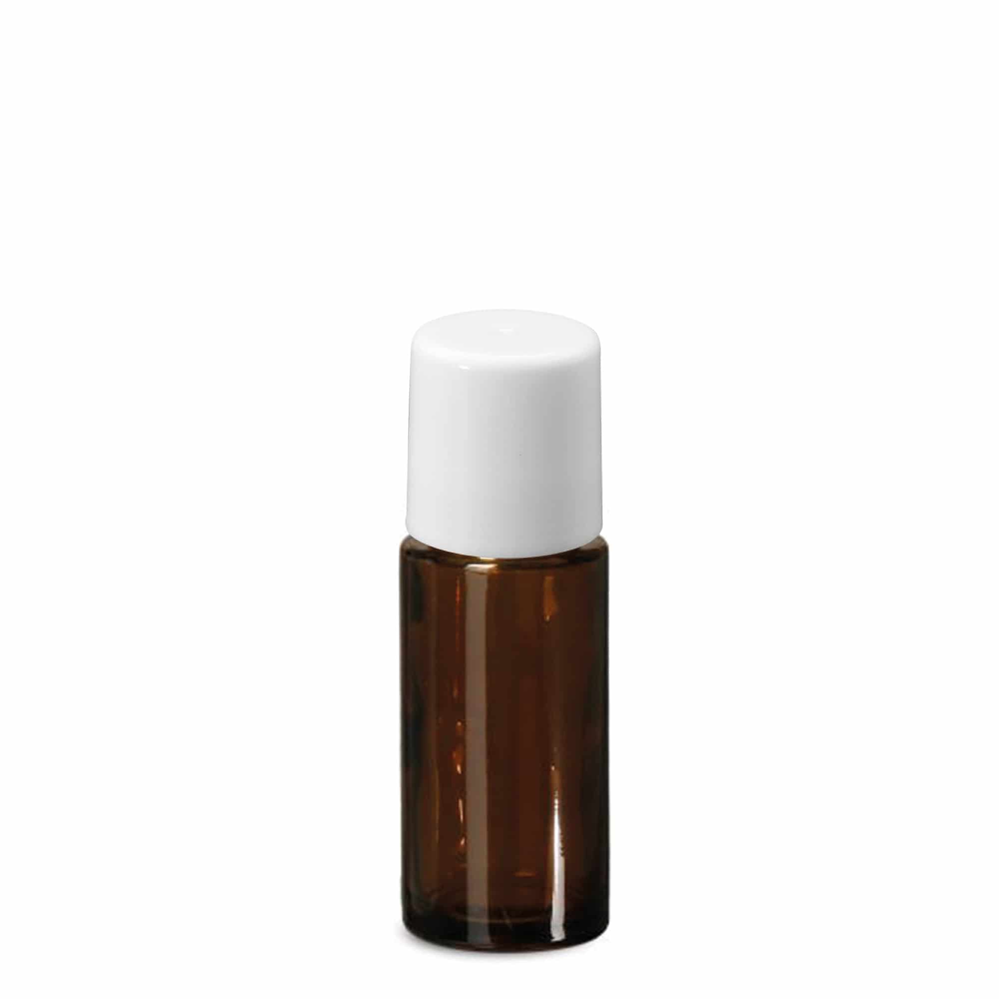 50 ml roll-onfles, glas, bruin, opening: schroefdop