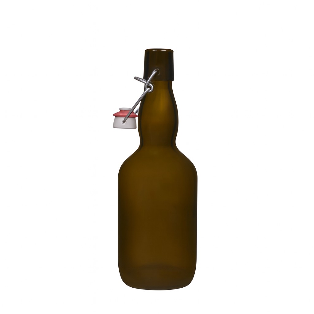 500 ml bierfles met halsverdikking, glas, antiekgroen, opening: beugelsluiting 500 ml bierfles met halsverdikking, glas, antiekgroen, opening: beugelsluiting