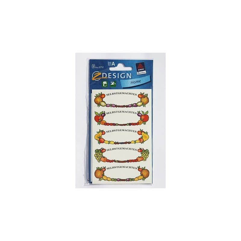 Zweckform etiketten 'Fruitkader', ovaal, papier, meerkleurig