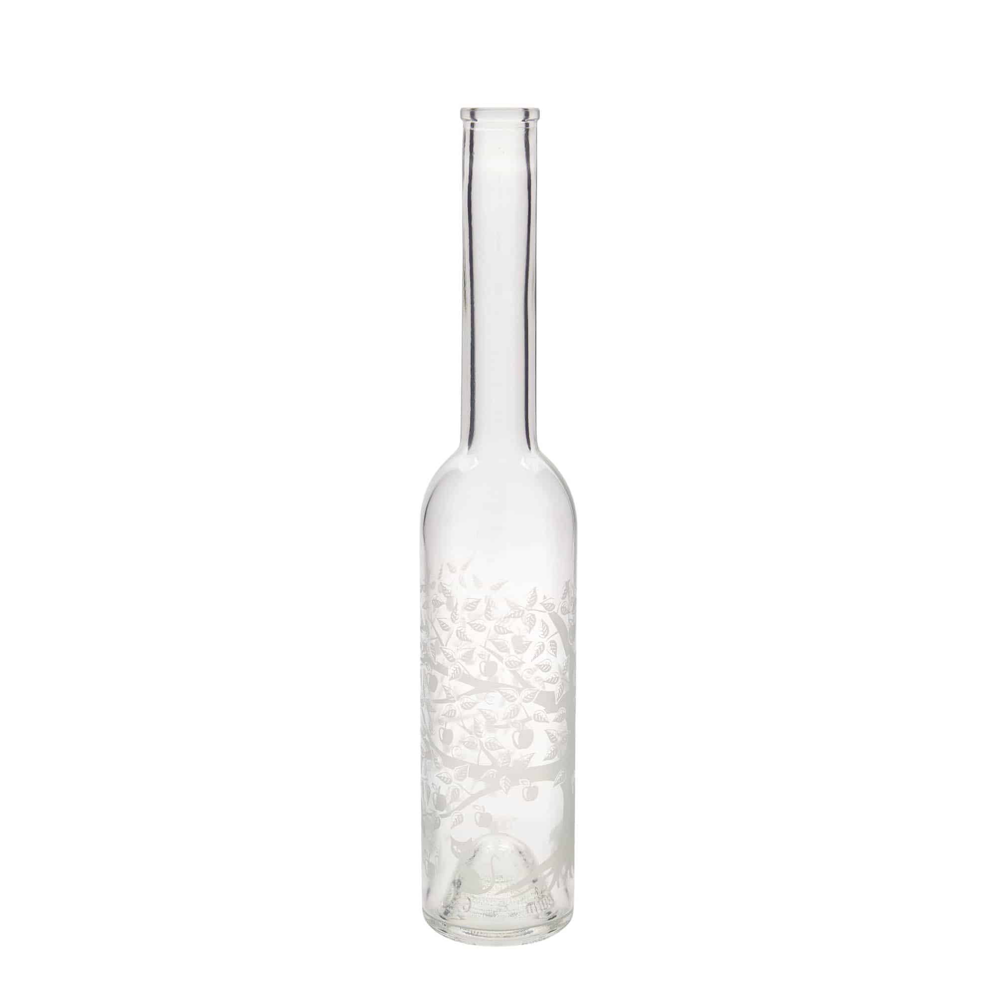 350 ml glazen fles 'Opera', motief: appelboom, opening: kurk