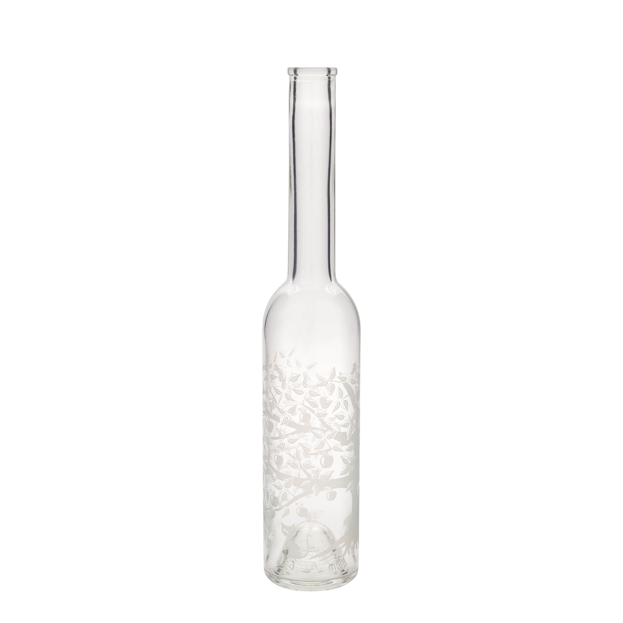 350 ml glazen fles 'Opera', motief: appelboom, opening: kurk 350 ml glazen fles 'Opera', motief: appelboom, opening: kurk