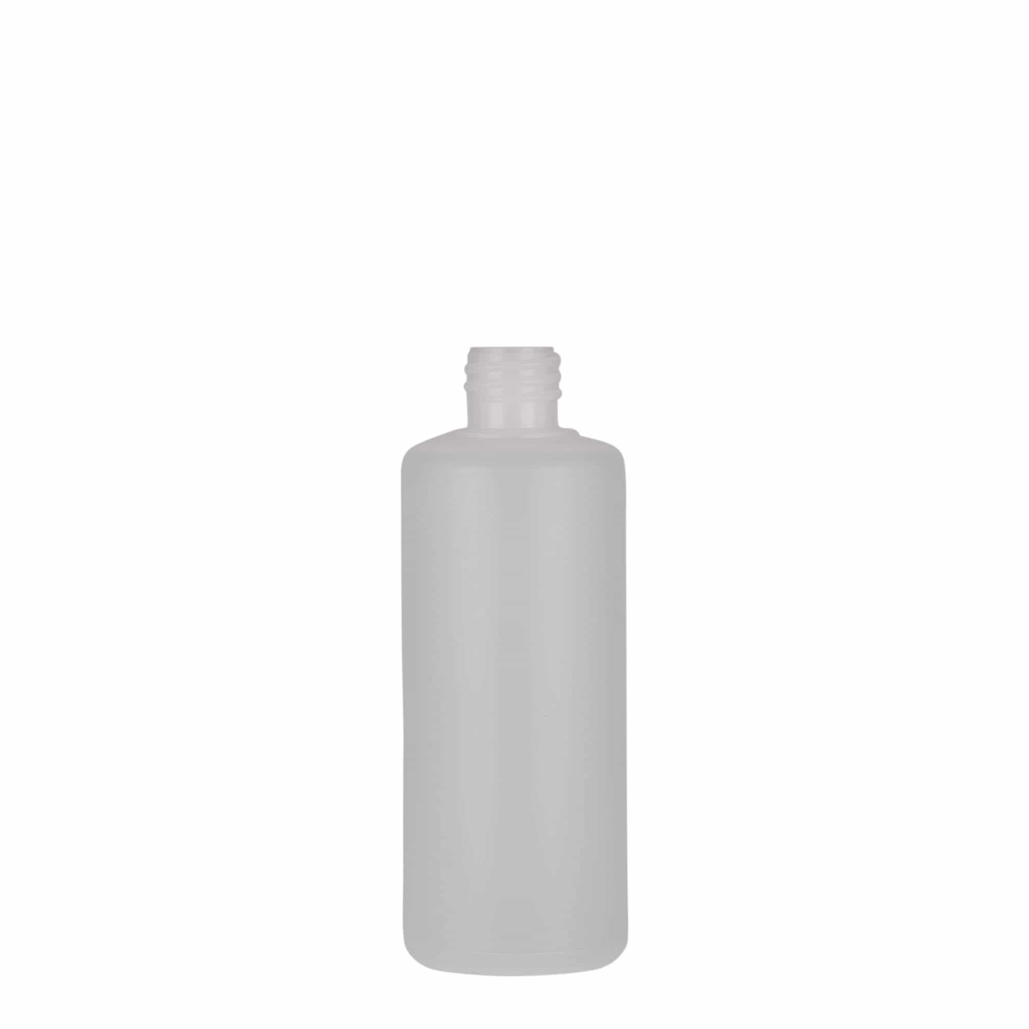 100 ml ronde fles, PE-kunststof, naturel, opening: schroefdop 100 ml ronde fles, PE-kunststof, naturel, opening: schroefdop