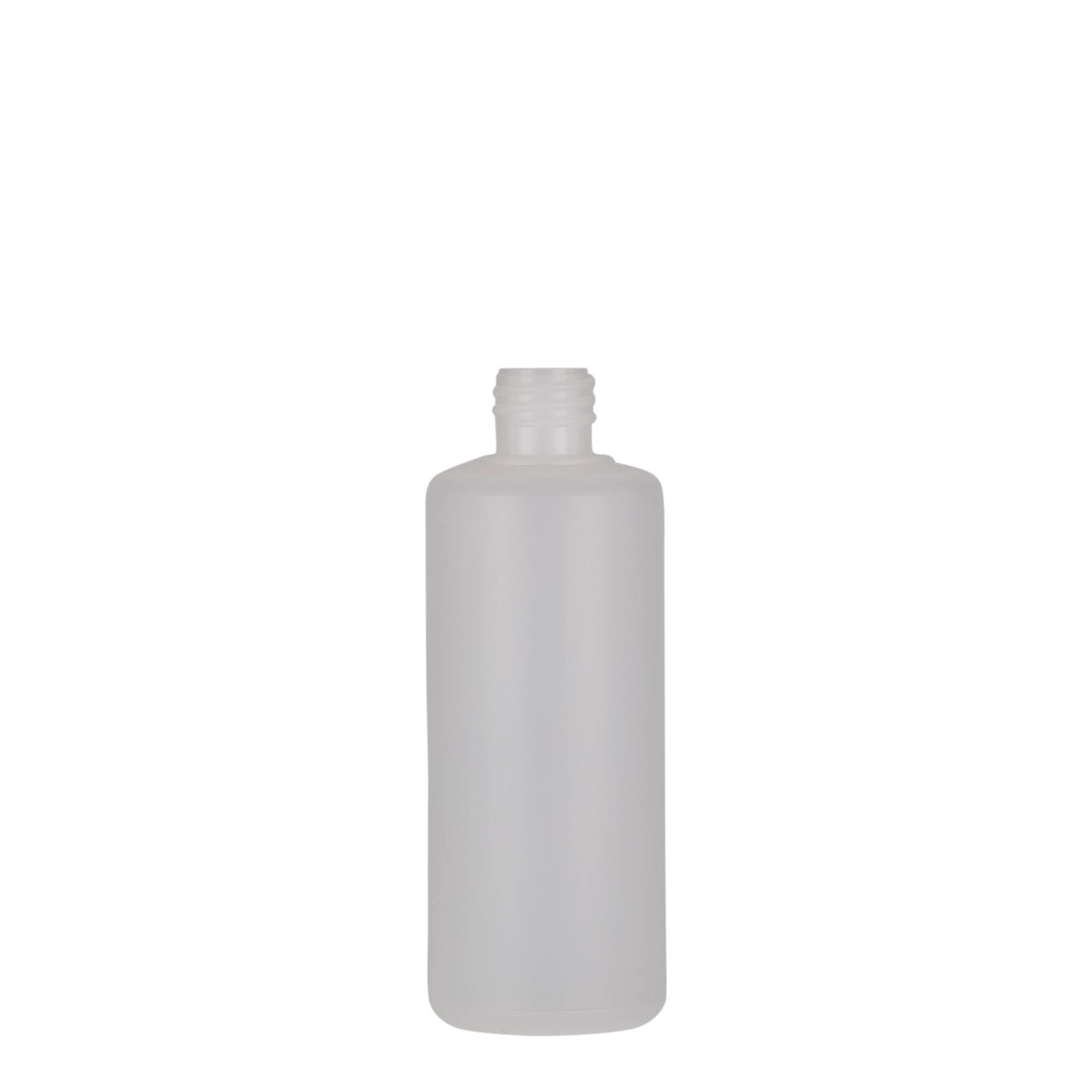 100 ml ronde fles, PE-kunststof, naturel, opening: schroefdop 100 ml ronde fles, PE-kunststof, naturel, opening: schroefdop