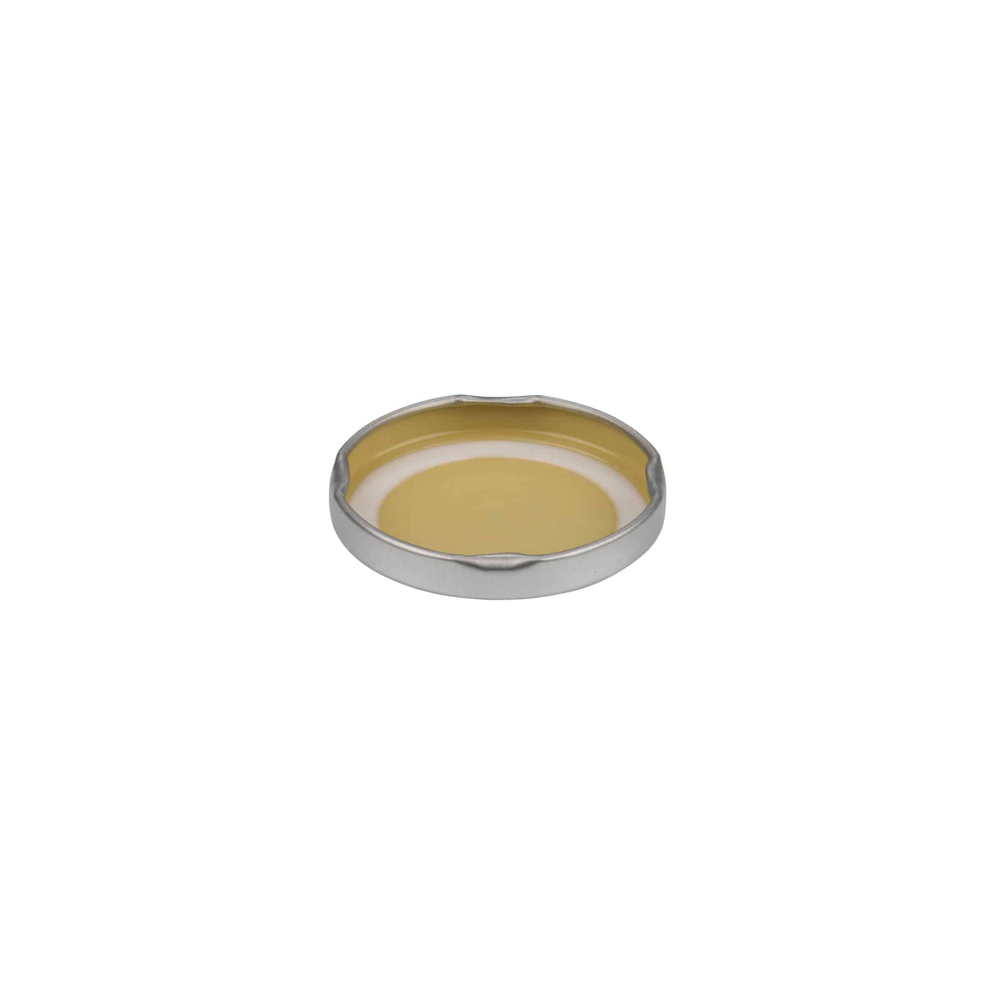 Twist-offdeksel, blik, zilver, voor monding: TO 48 Twist-offdeksel, blik, zilver, voor monding: TO 48