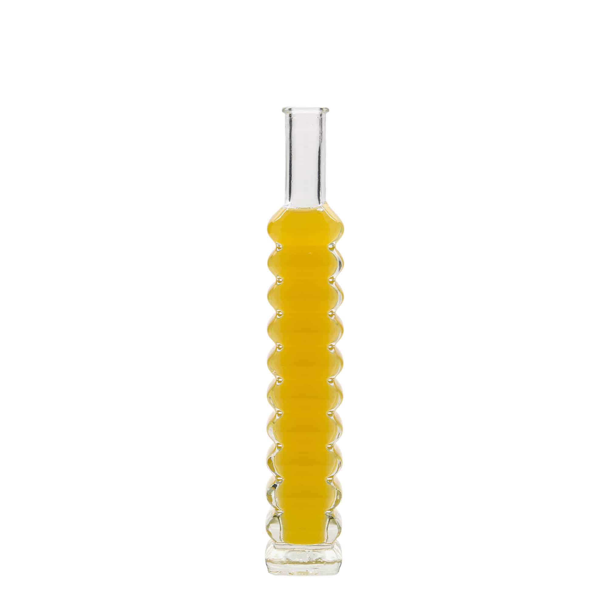 100 ml glazen fles 'Roma', vierkant, hals: kurk 100 ml glazen fles 'Roma', vierkant, hals: kurk