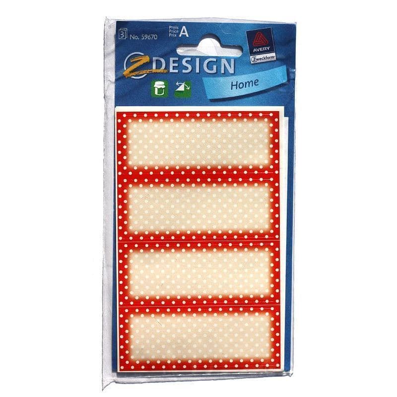 Zweckform etiketten 'Red Dots', rechthoekig, papier, rood