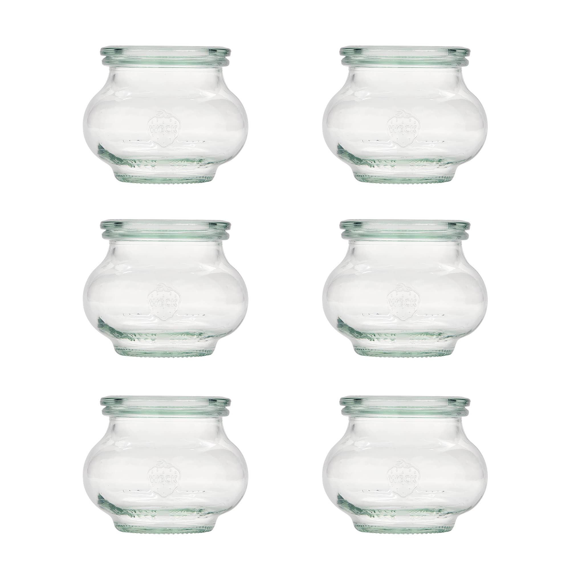 6x 220 ml WECK-sieraadglas met glazen deksel RR 60