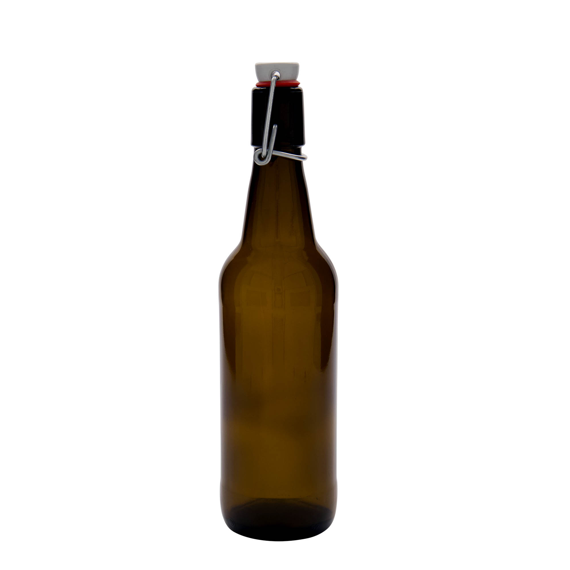 500 ml bierfles, glas, bruin, hals: beugelsluiting