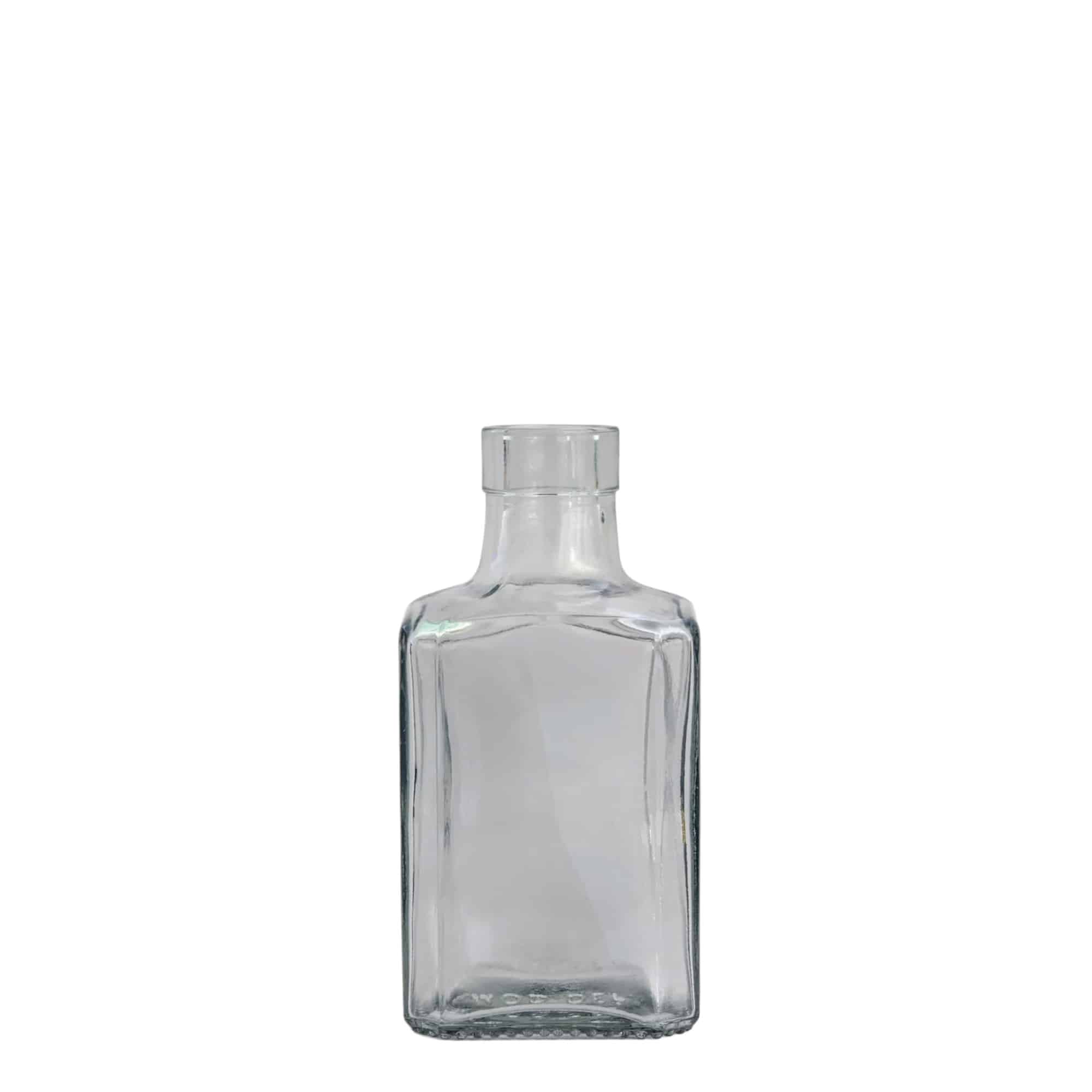 250 ml glazen fles 'Decanter Quadro Oberband', vierkant, opening: kurk 250 ml glazen fles 'Decanter Quadro Oberband', vierkant, opening: kurk