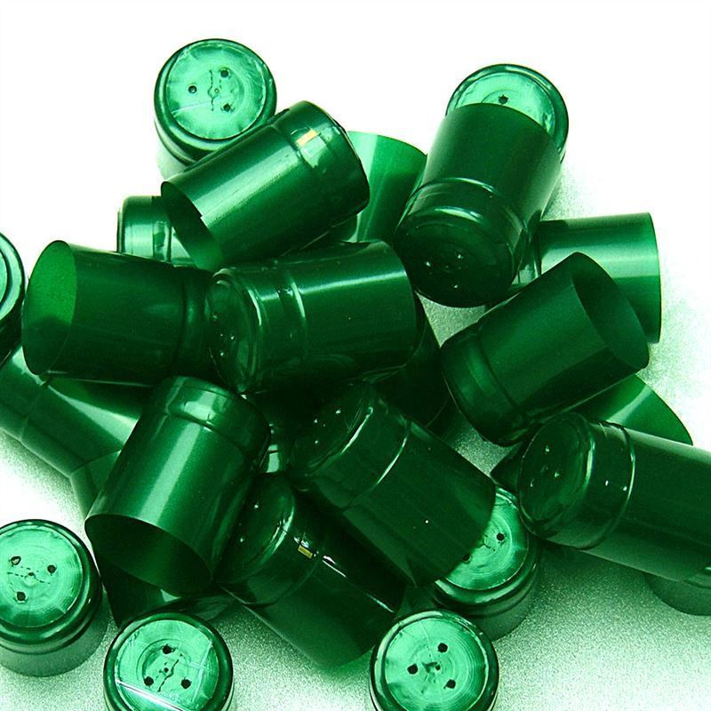Krimpcapsule 32x41, pvc-kunststof, smaragdgroen