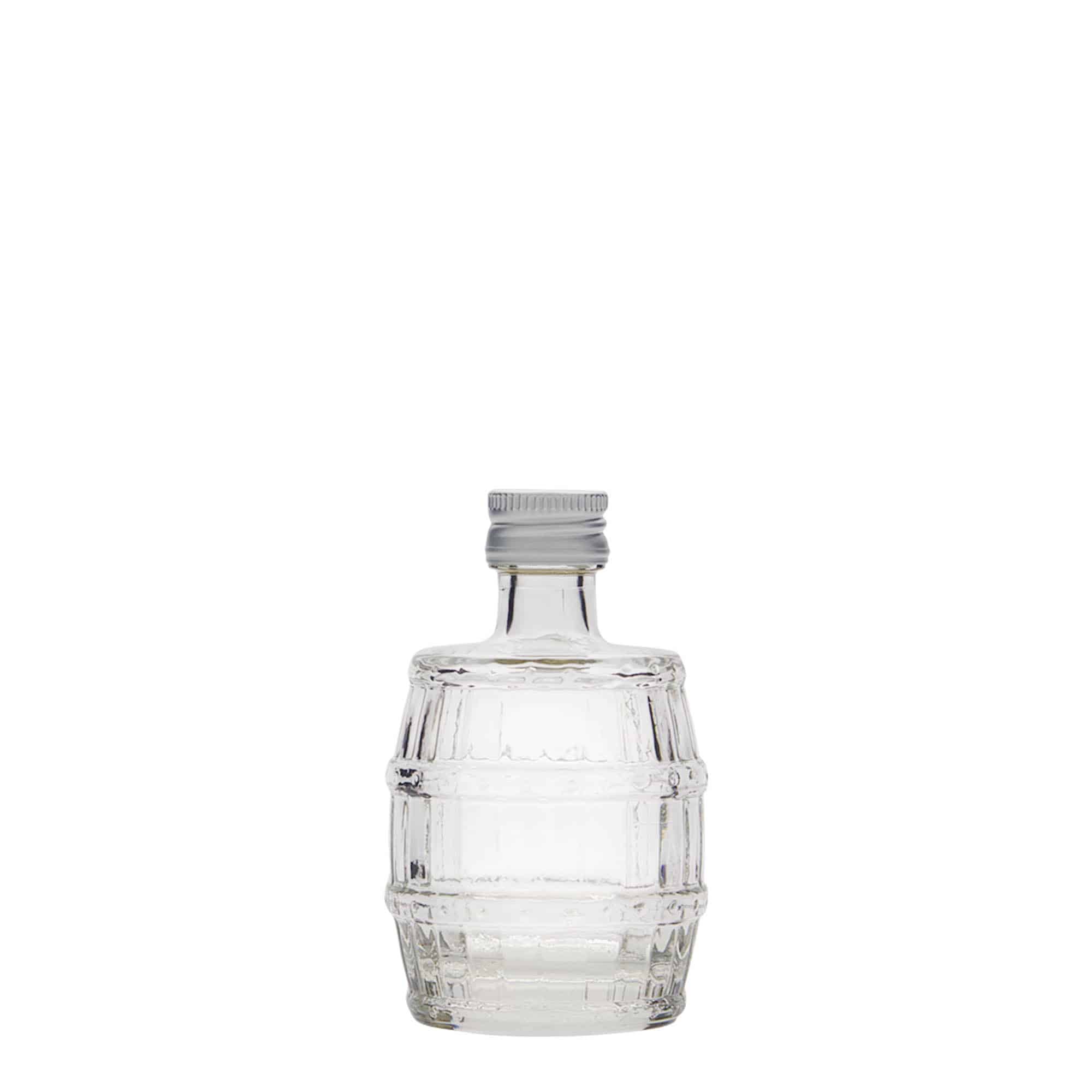 50 ml glazen fles 'vat', mondstuk: PP 18