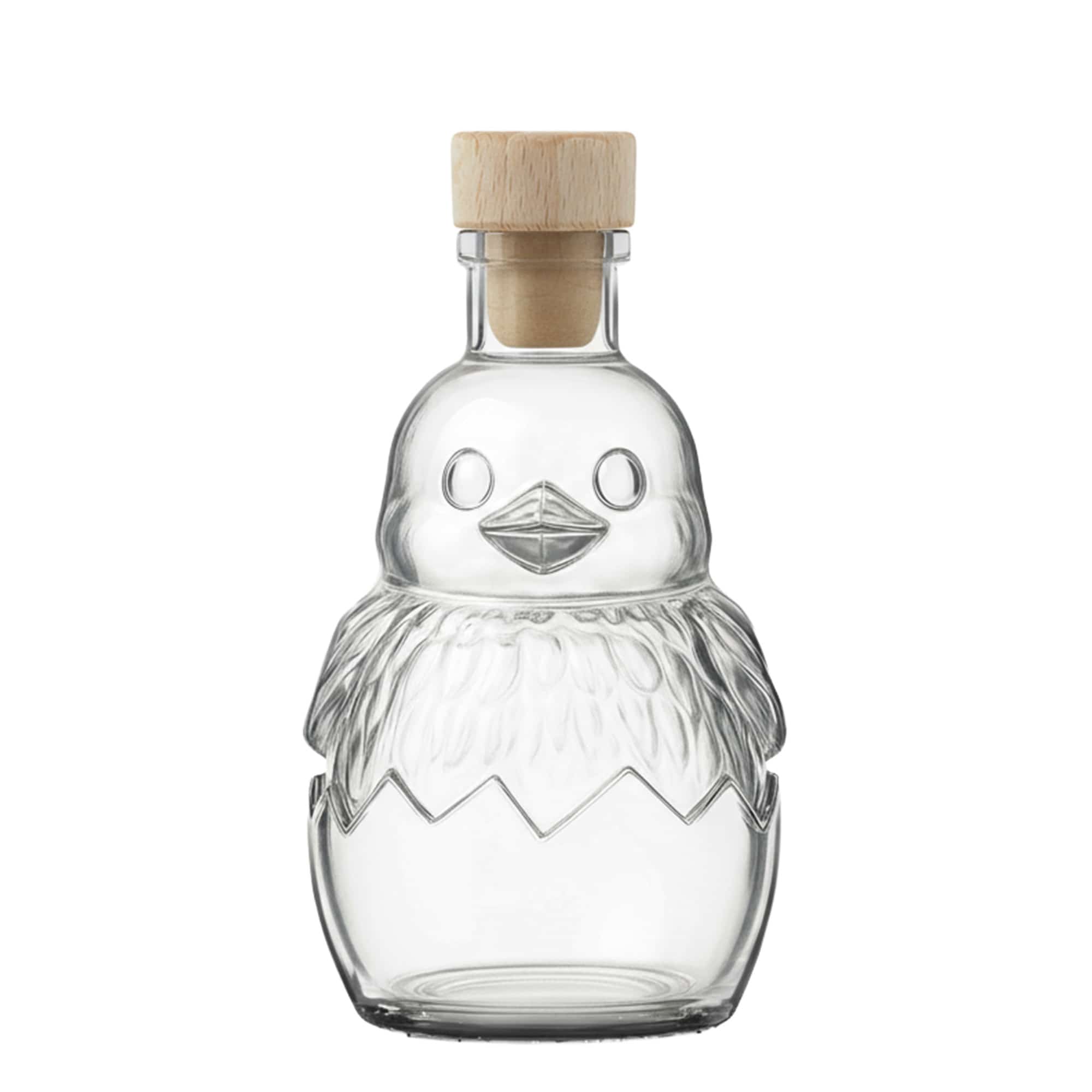 200 ml glazen fles 'Kuiken', hals: kurk