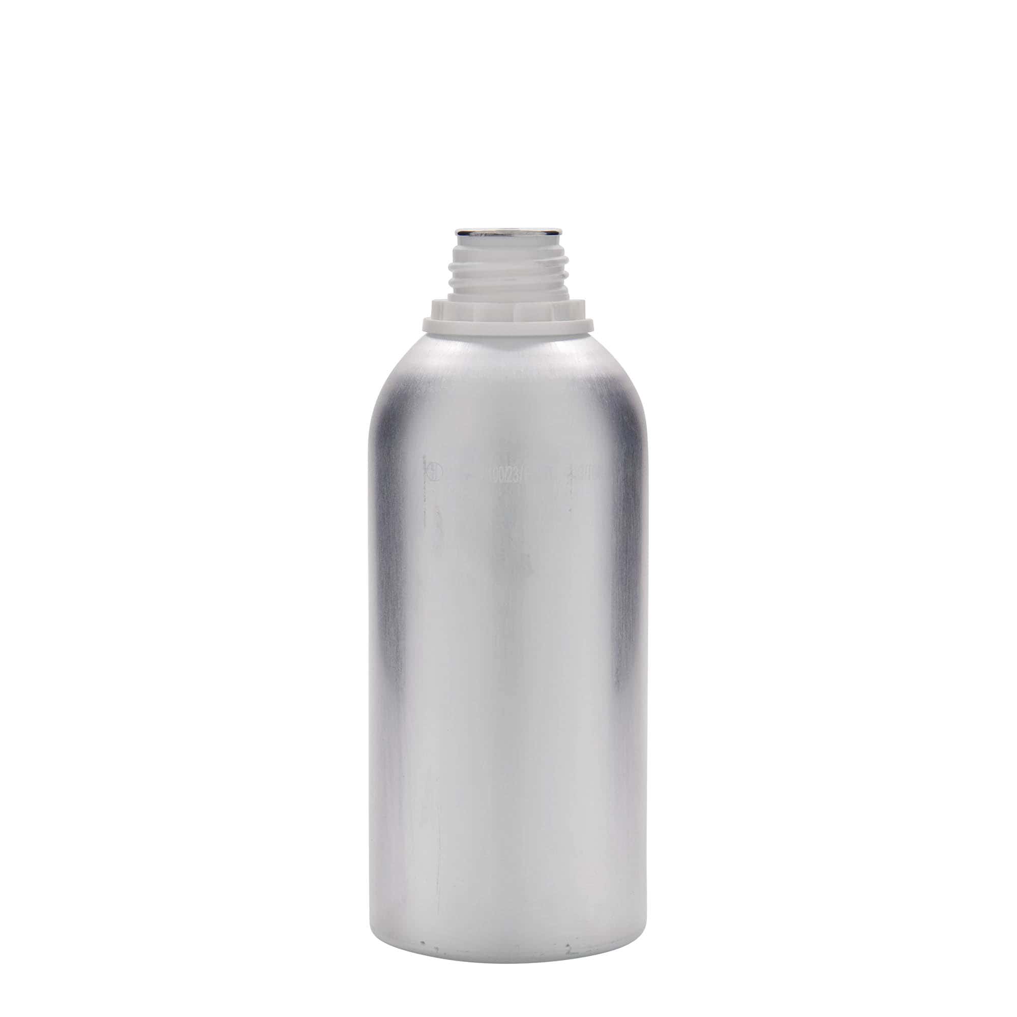 625 ml aluminiumfles, metaal, zilver, opening: DIN 32